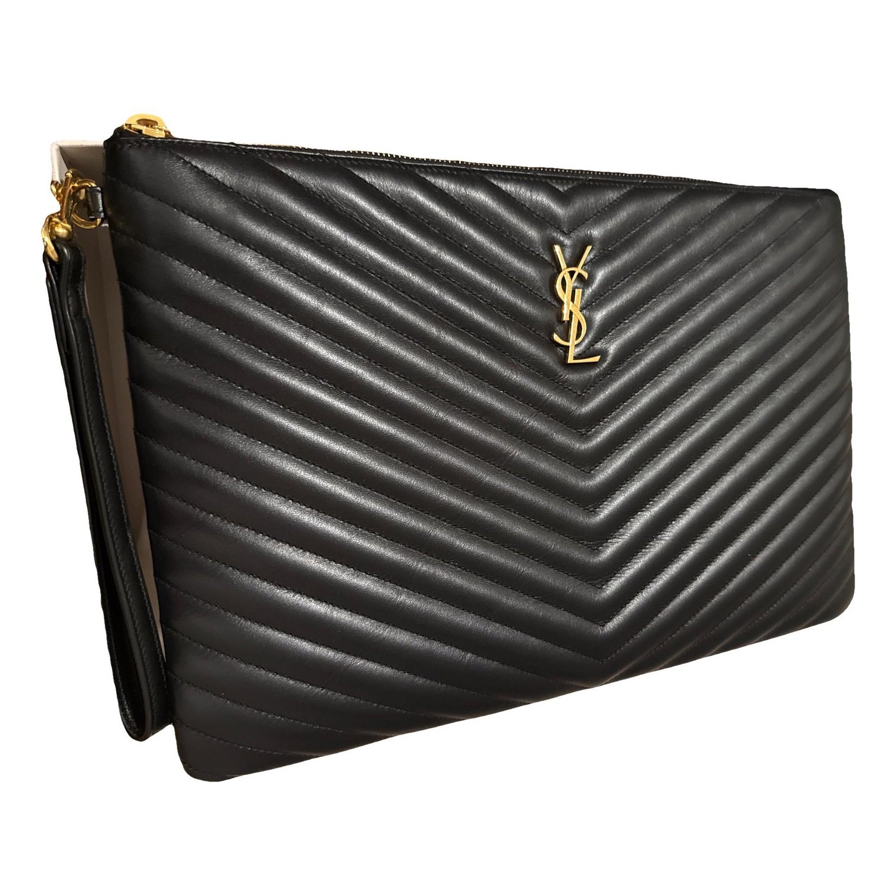 Leather clutch bag