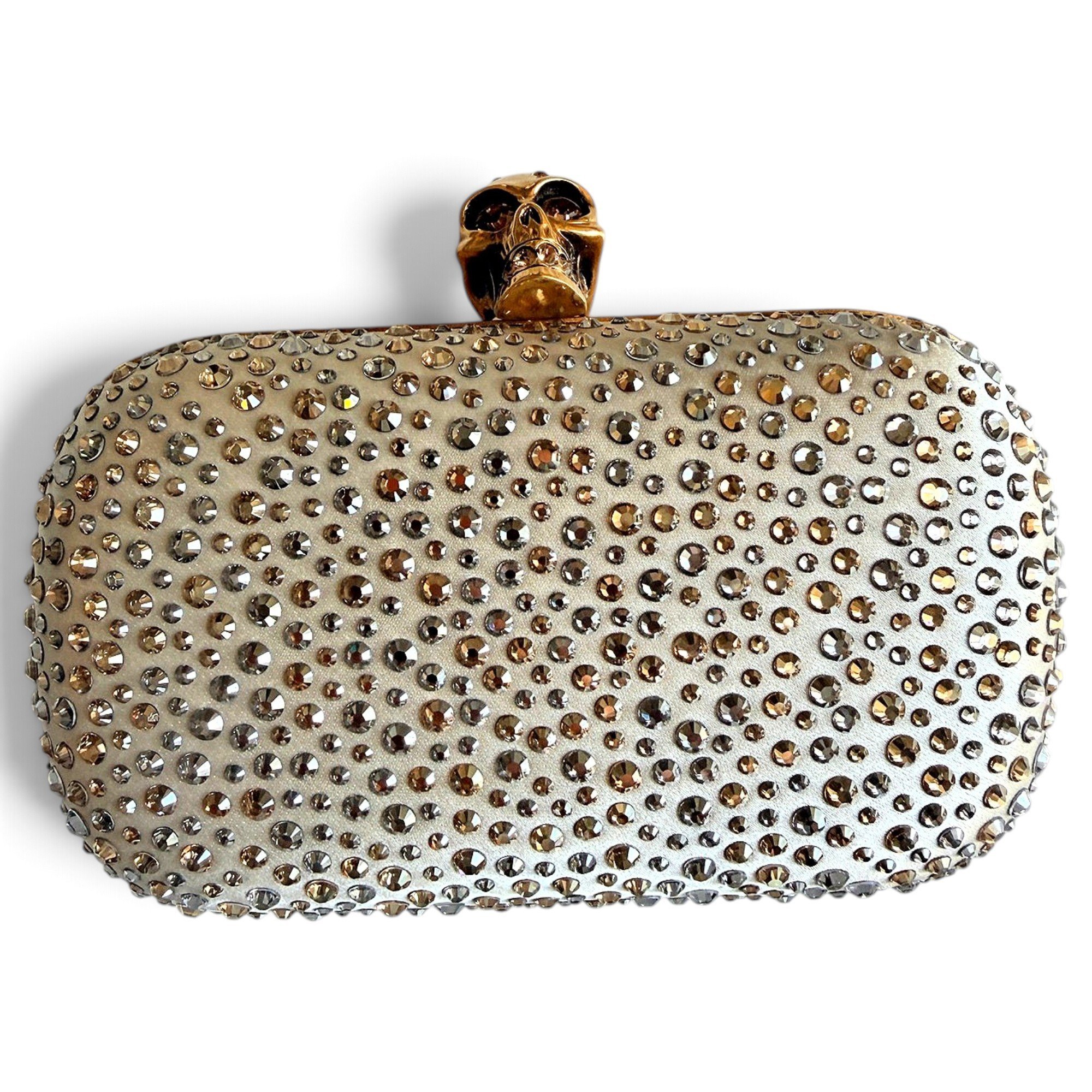 Skull silk clutch bag