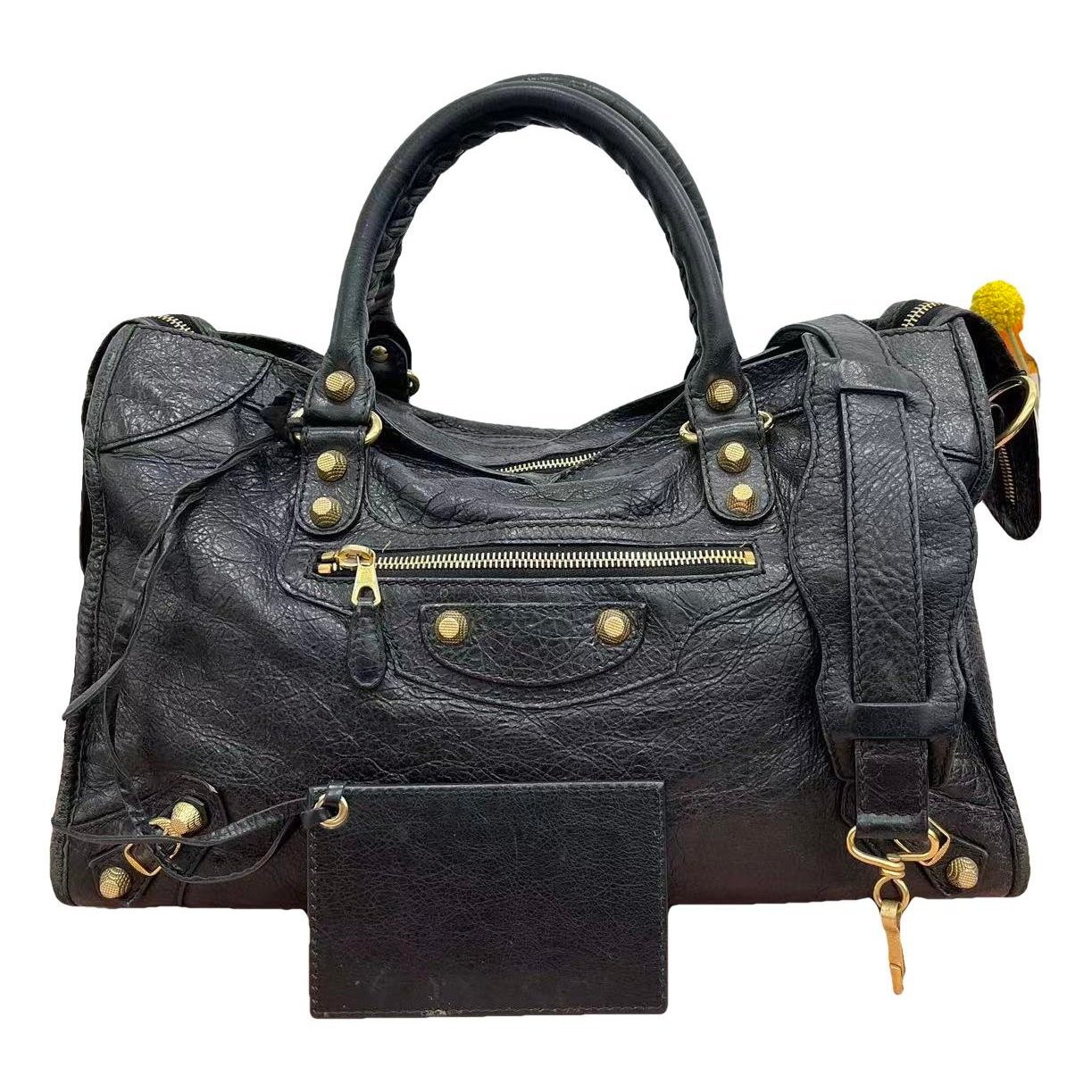 City leather handbag