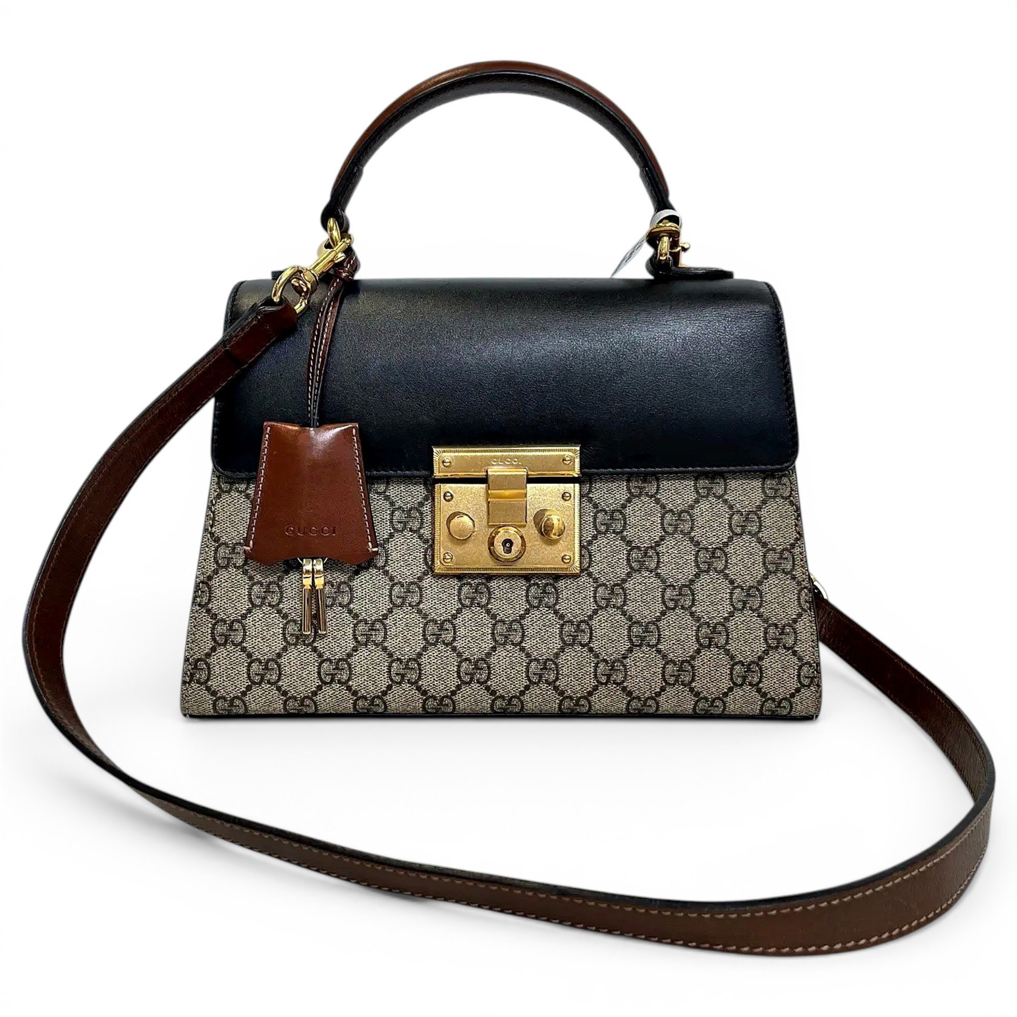 Padlock vinyl crossbody bag