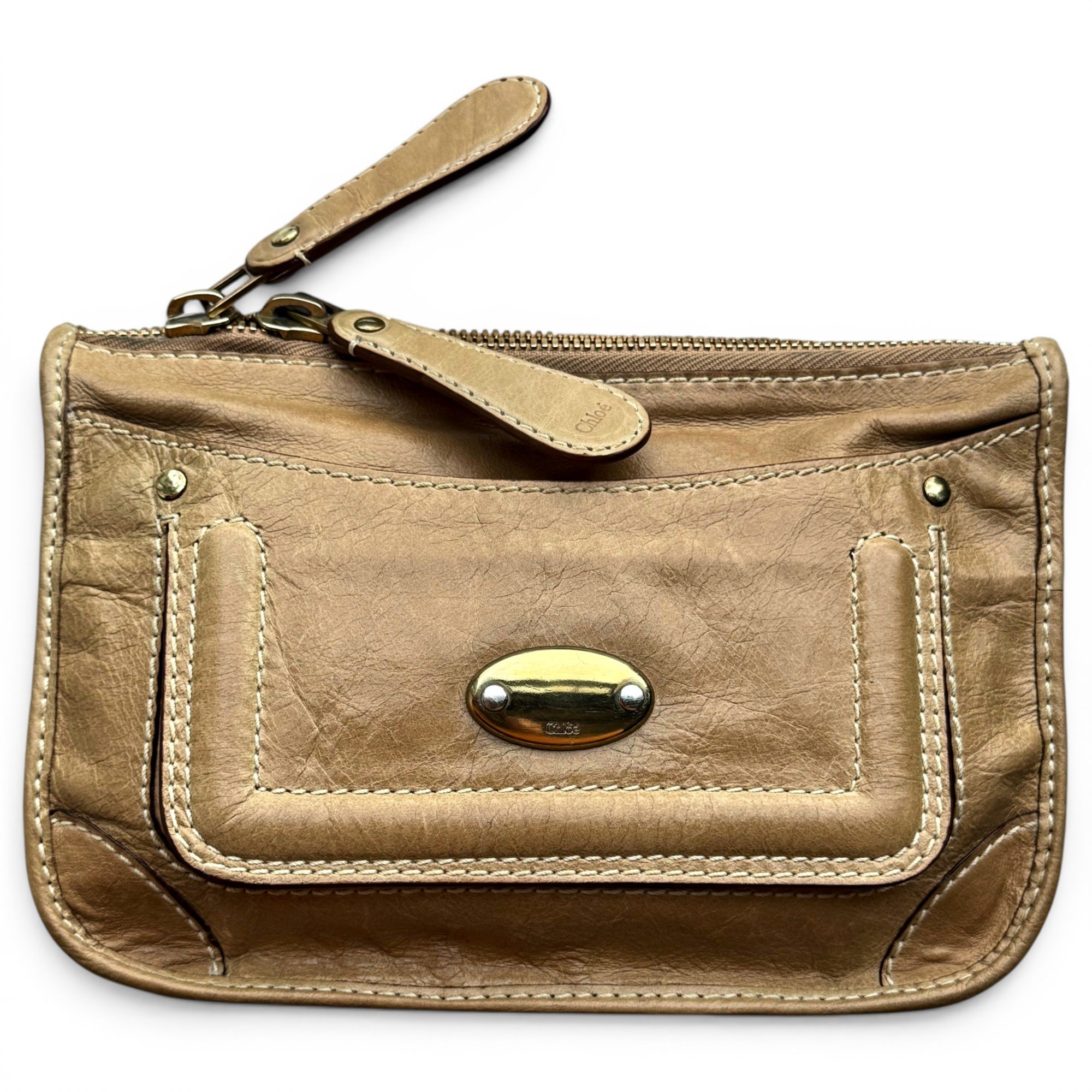 Leather clutch bag