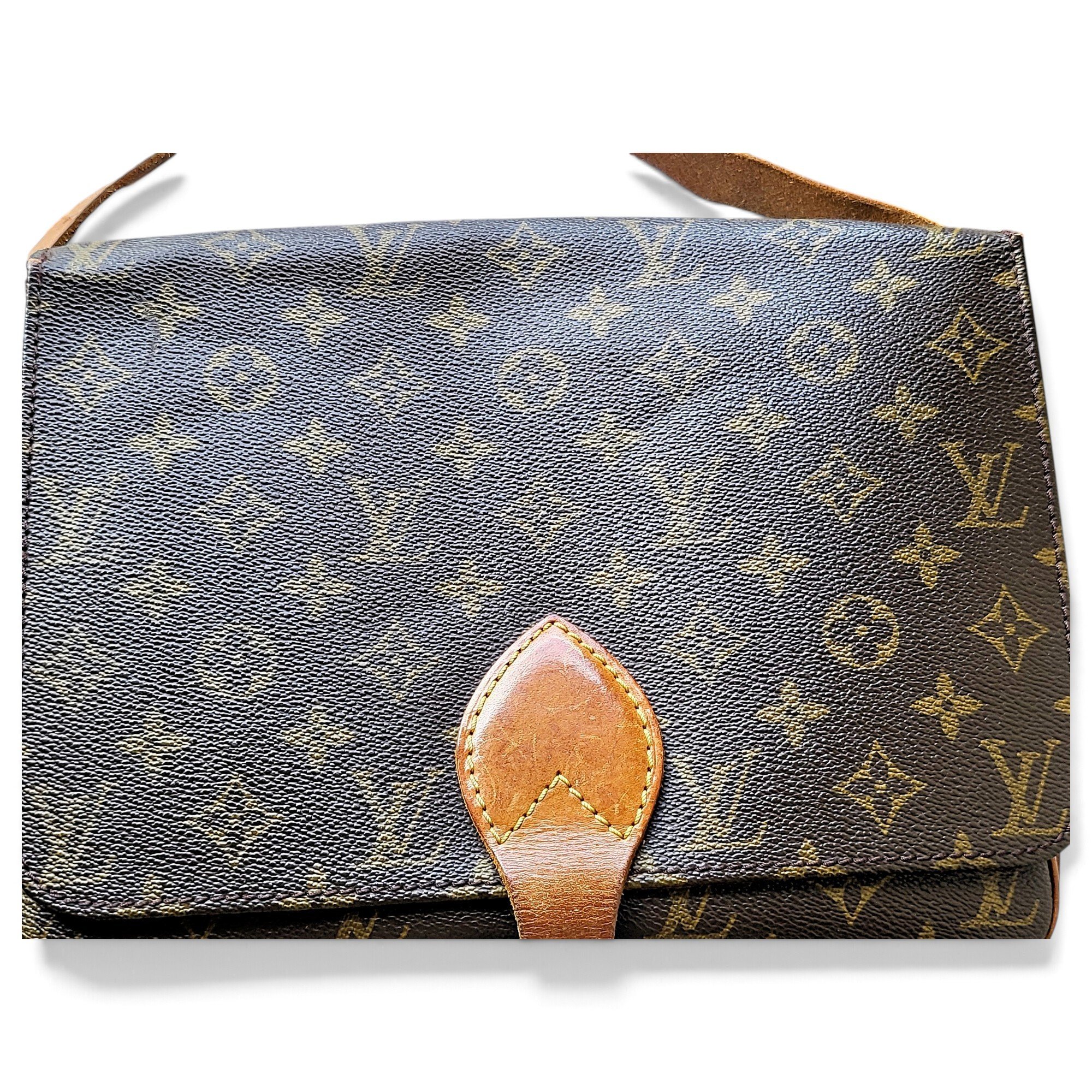 Cartouchière leather handbag