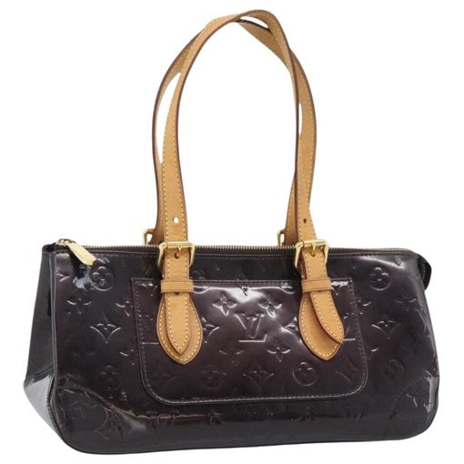 Rosewood patent leather handbag