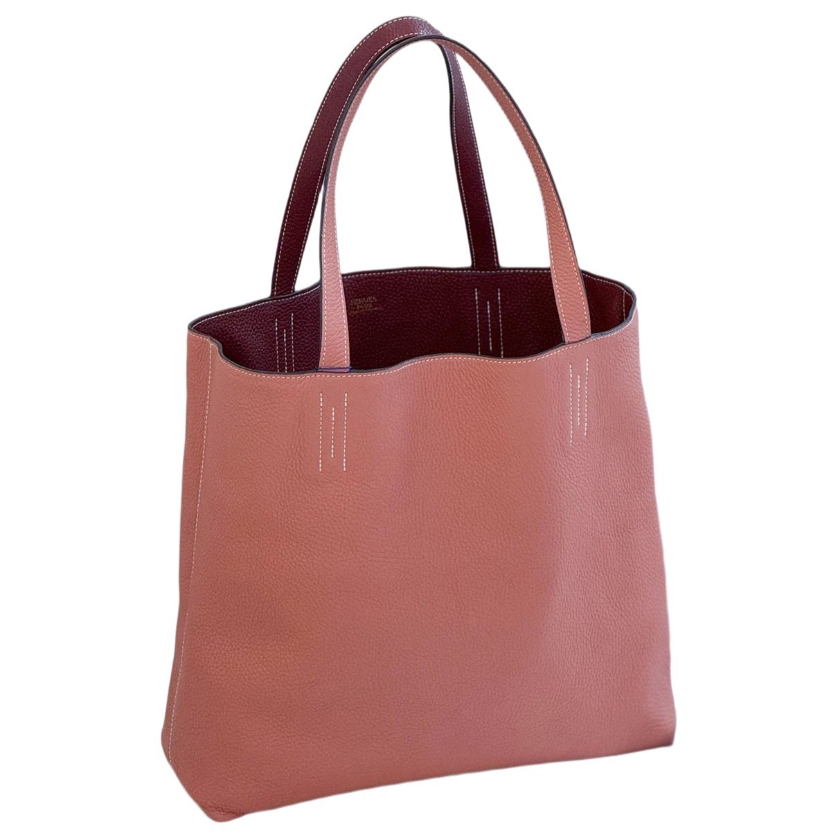 Double sens leather tote