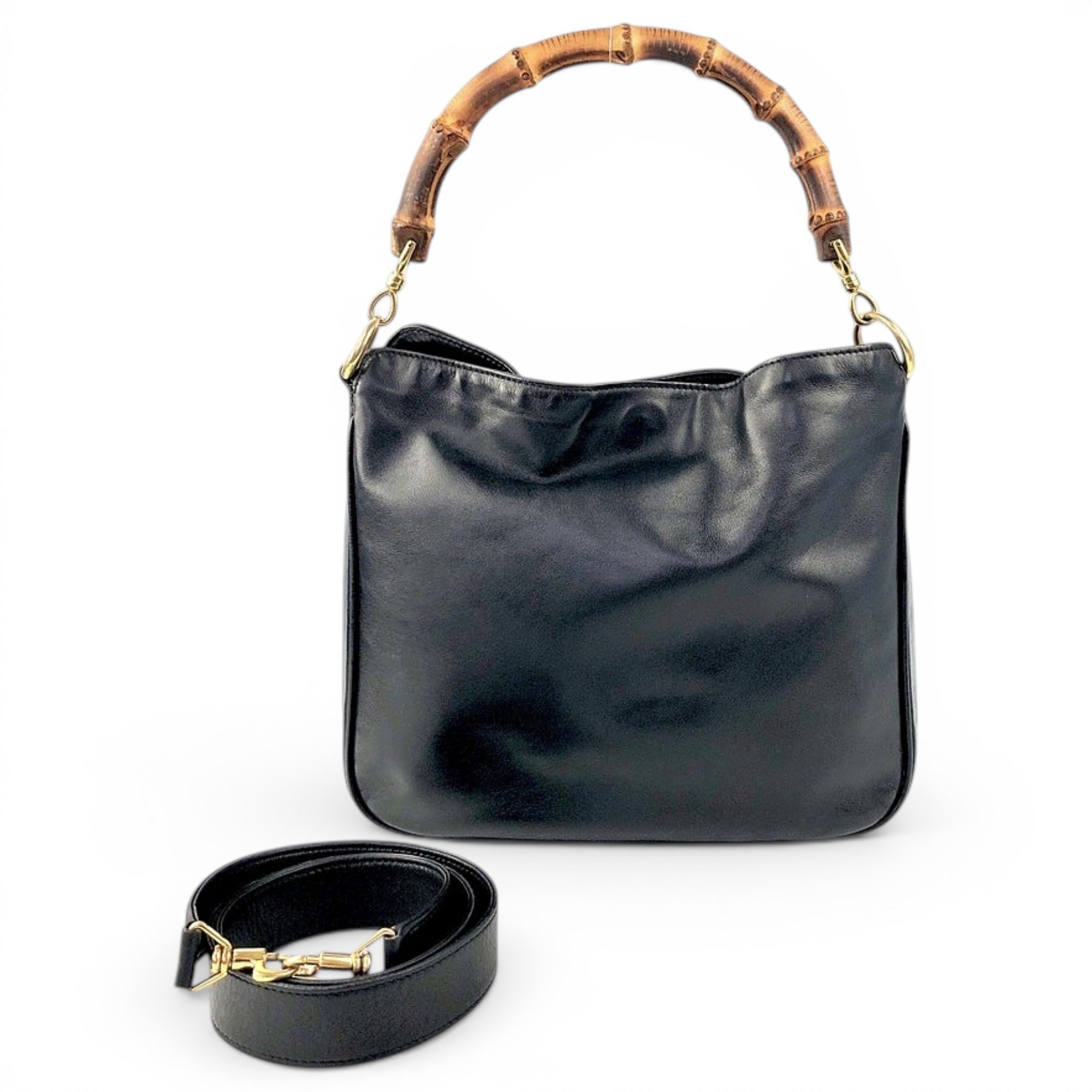 Bamboo Top Handle leather handbag