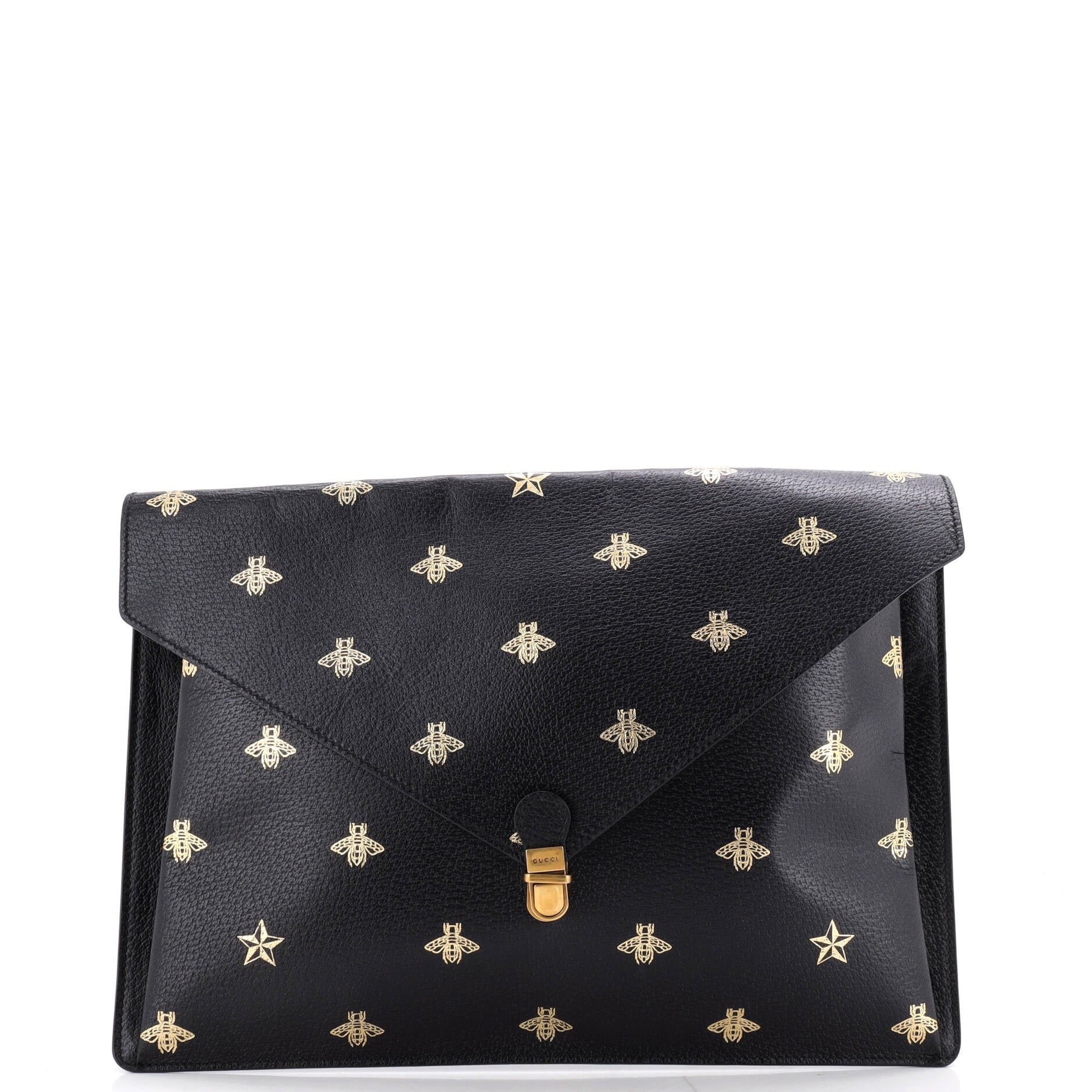 Leather clutch bag