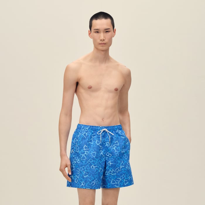 Bleu Vif "Calligraphie Equestre" Swim Trunks