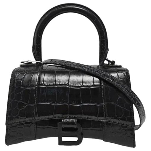 Hourglass leather handbag