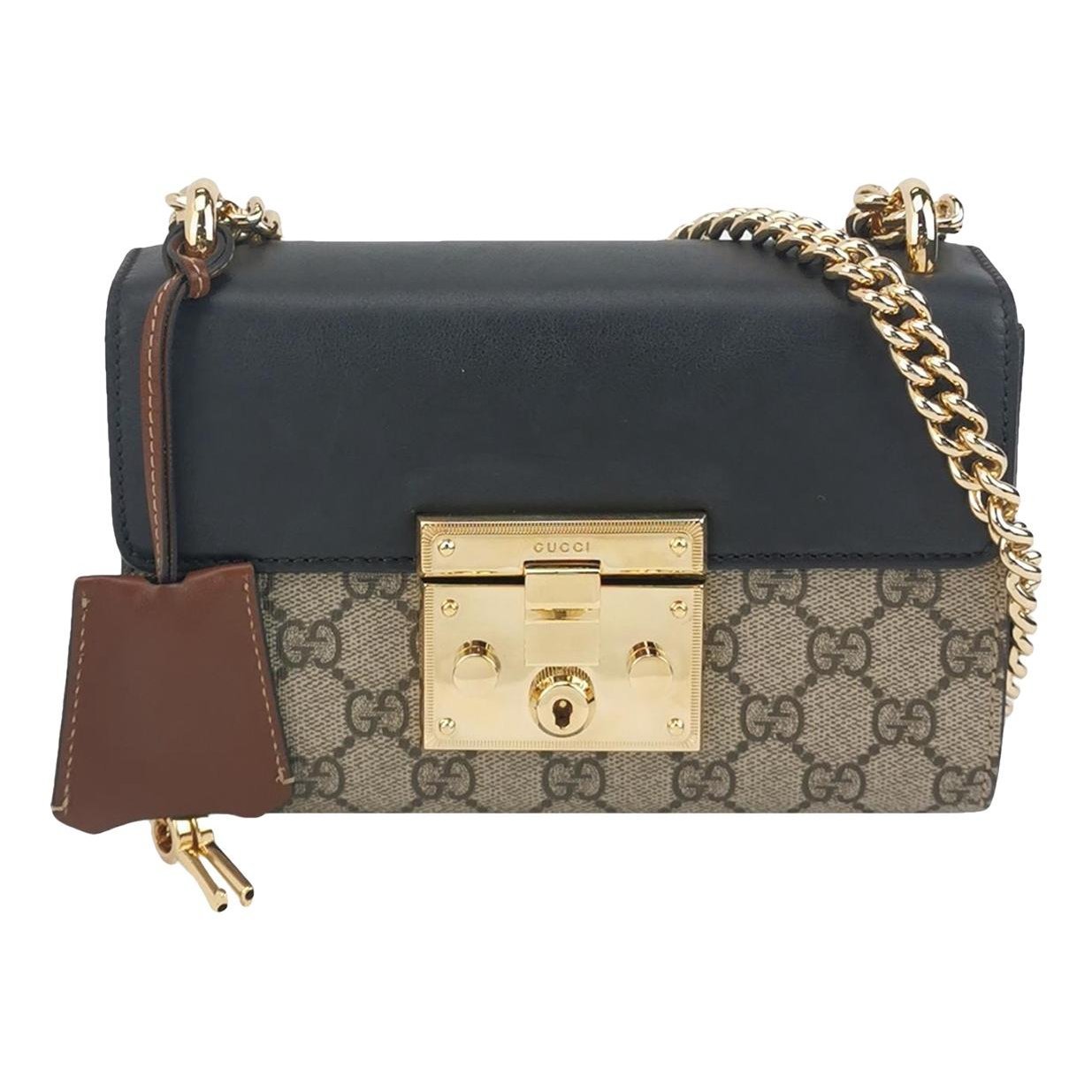 Padlock leather handbag
