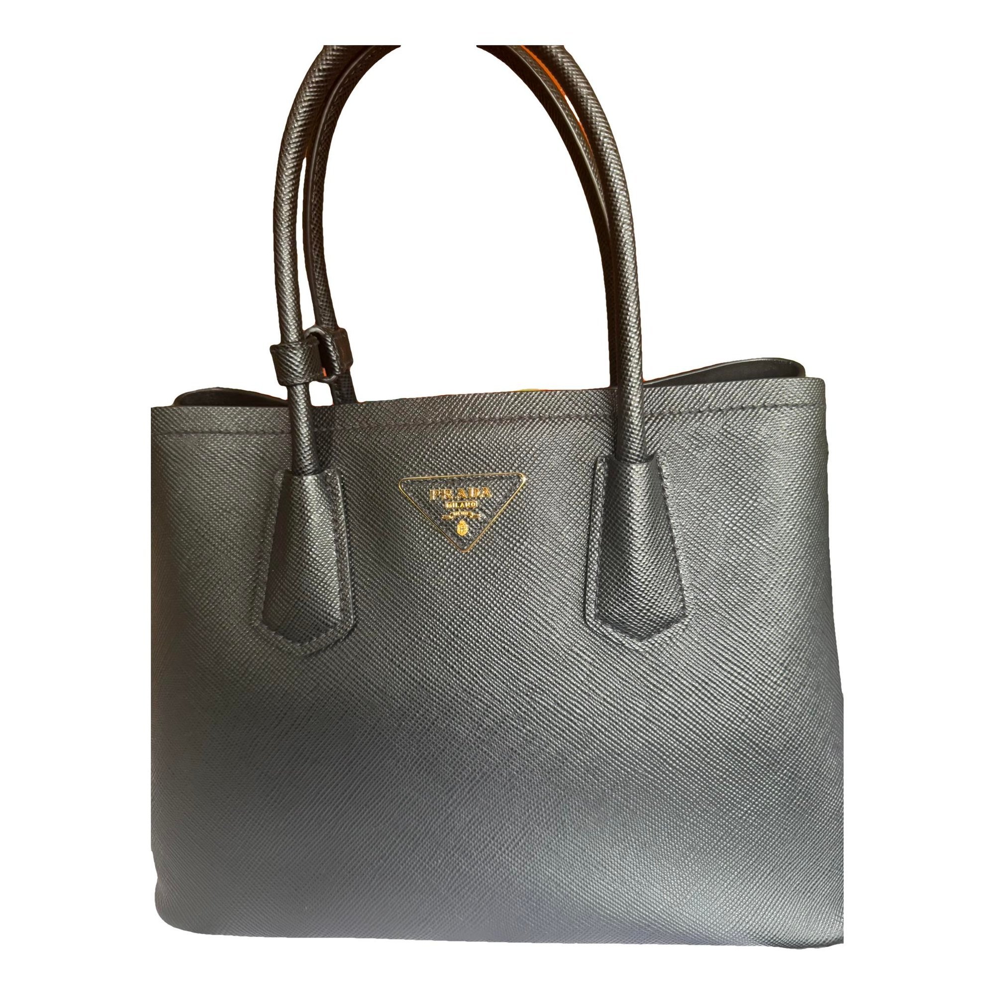 Double leather handbag