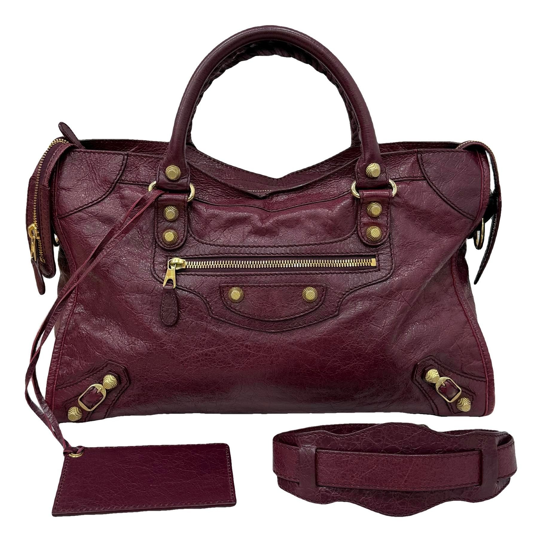 City leather handbag