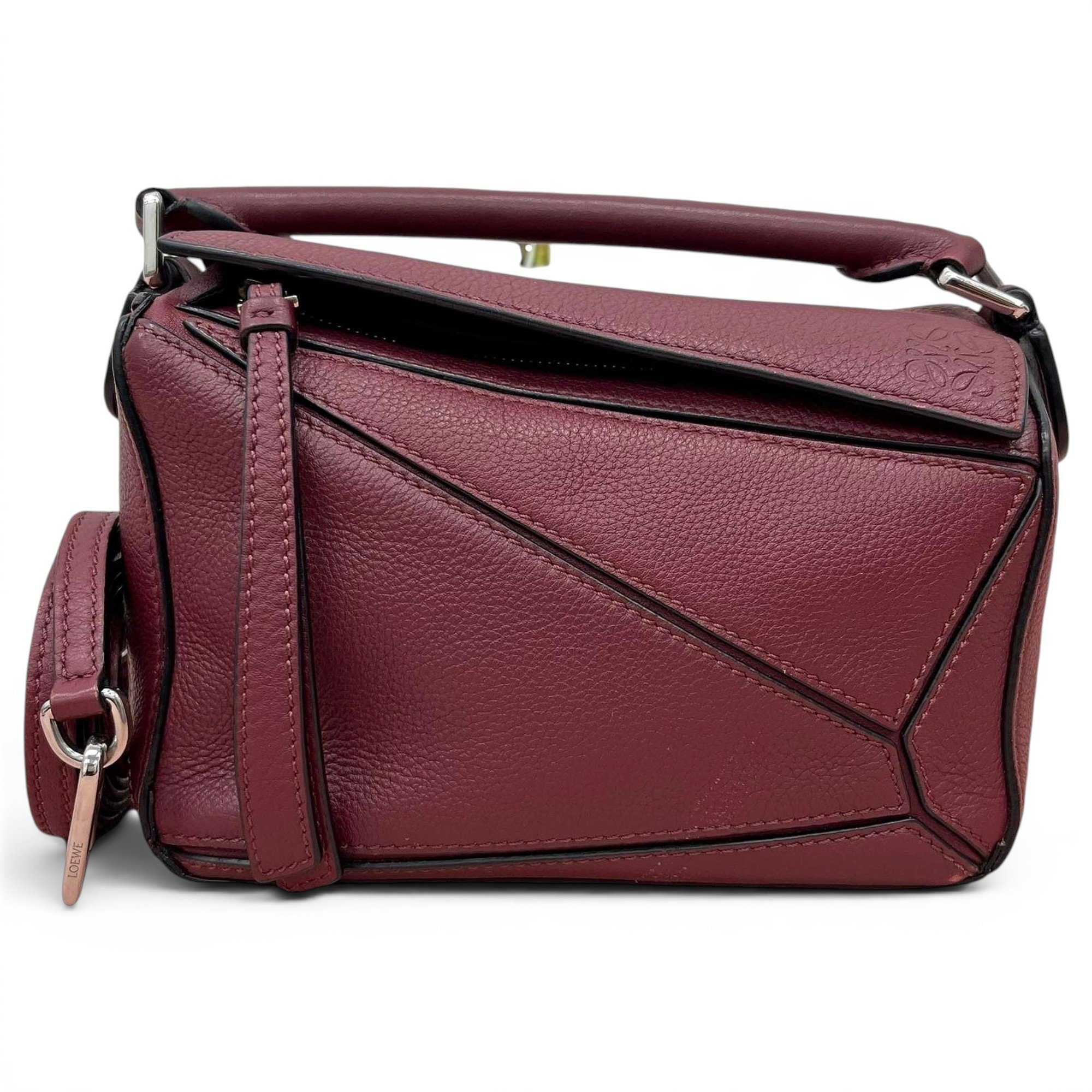 Puzzle leather handbag