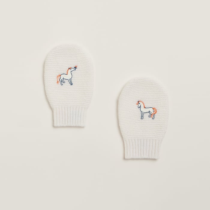 Blanc Crème Cabriole Mittens