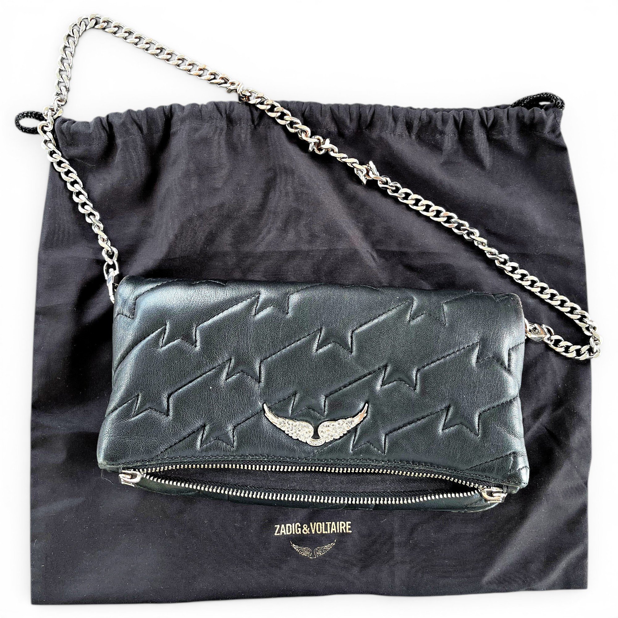 Rock leather clutch bag