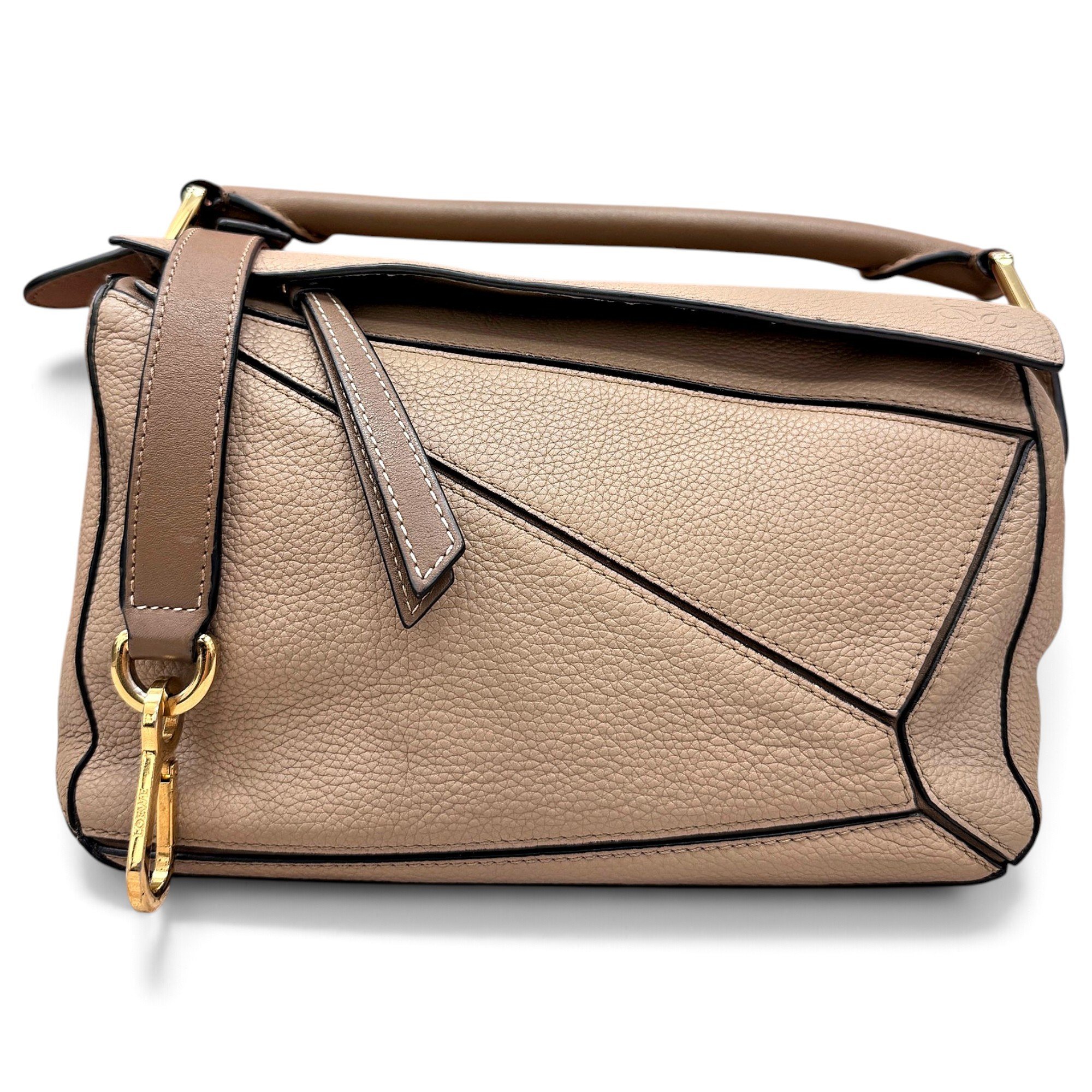Puzzle leather handbag