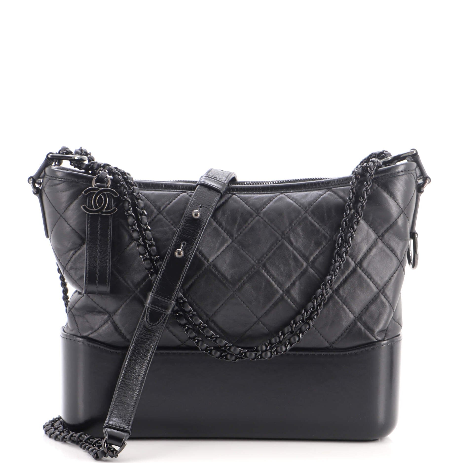 So Black Gabrielle Hobo Quilted Aged Calfskin Medium