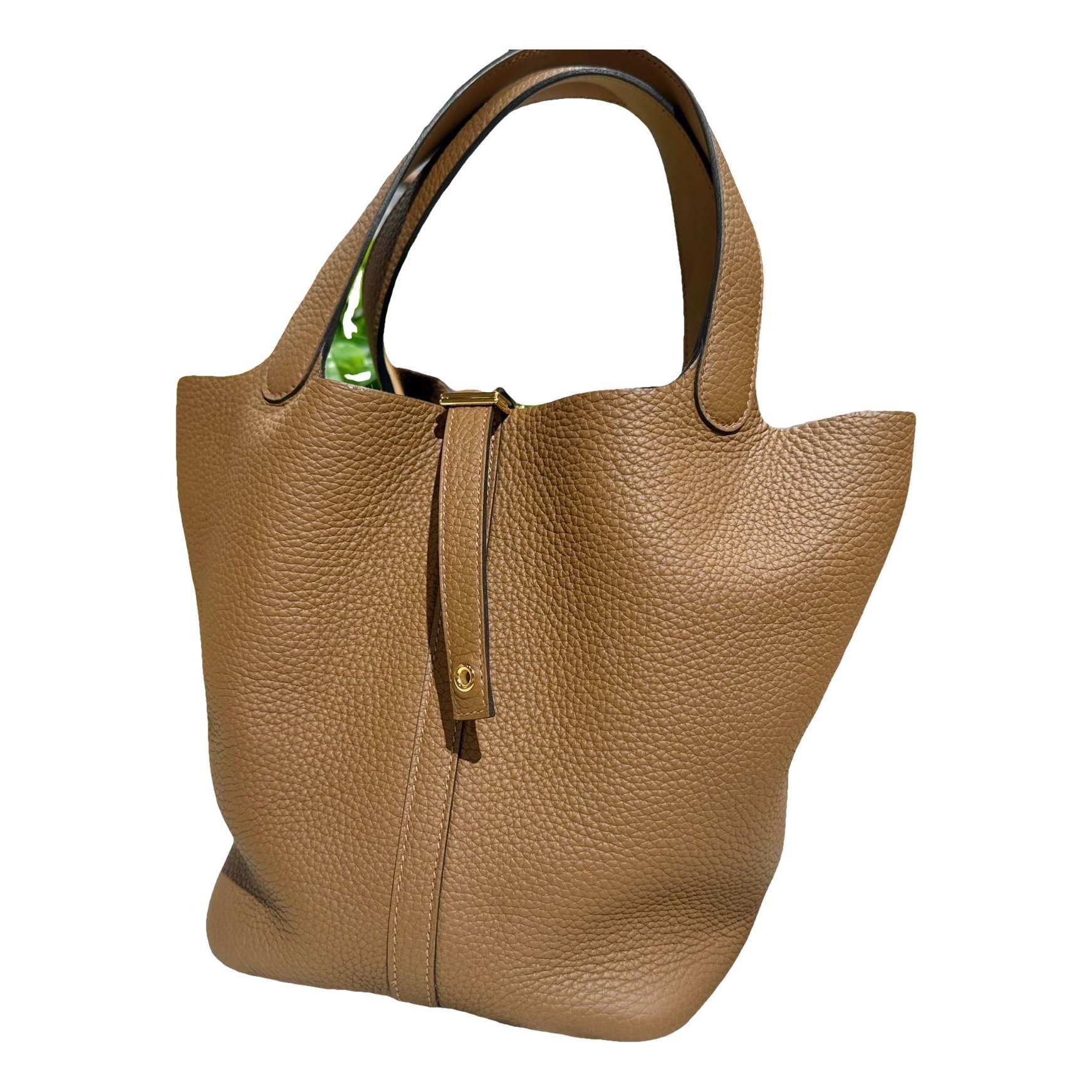 Picotin leather tote