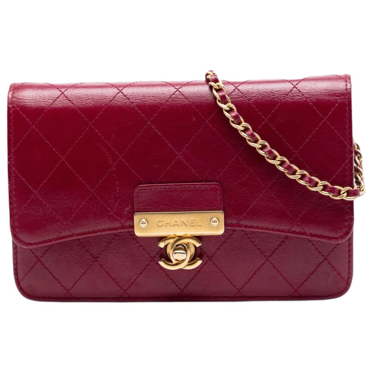 Wallet On Chain leather crossbody bag