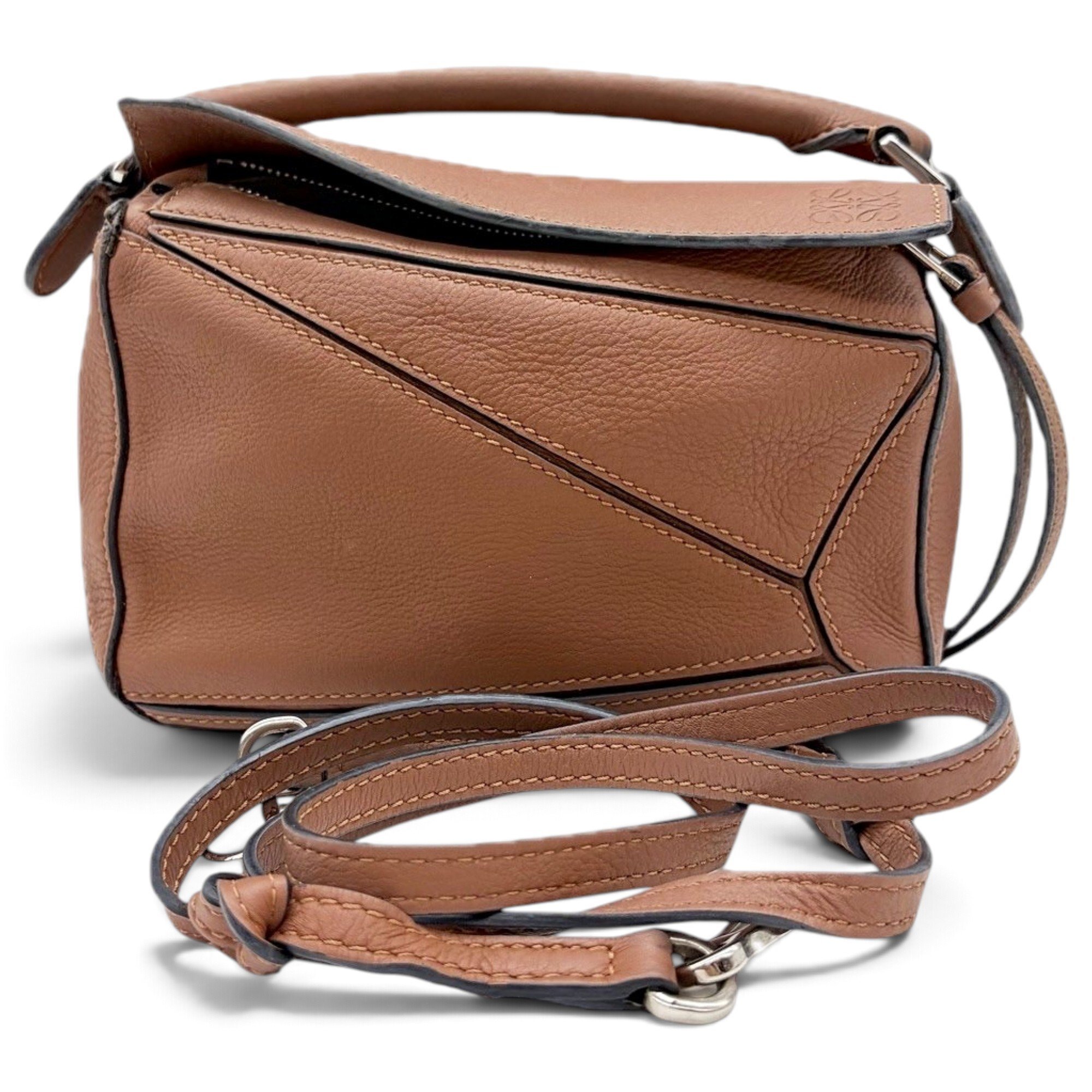 Puzzle leather handbag