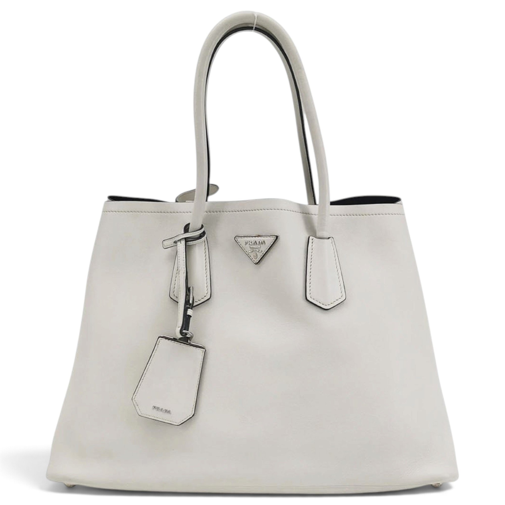 Double leather handbag
