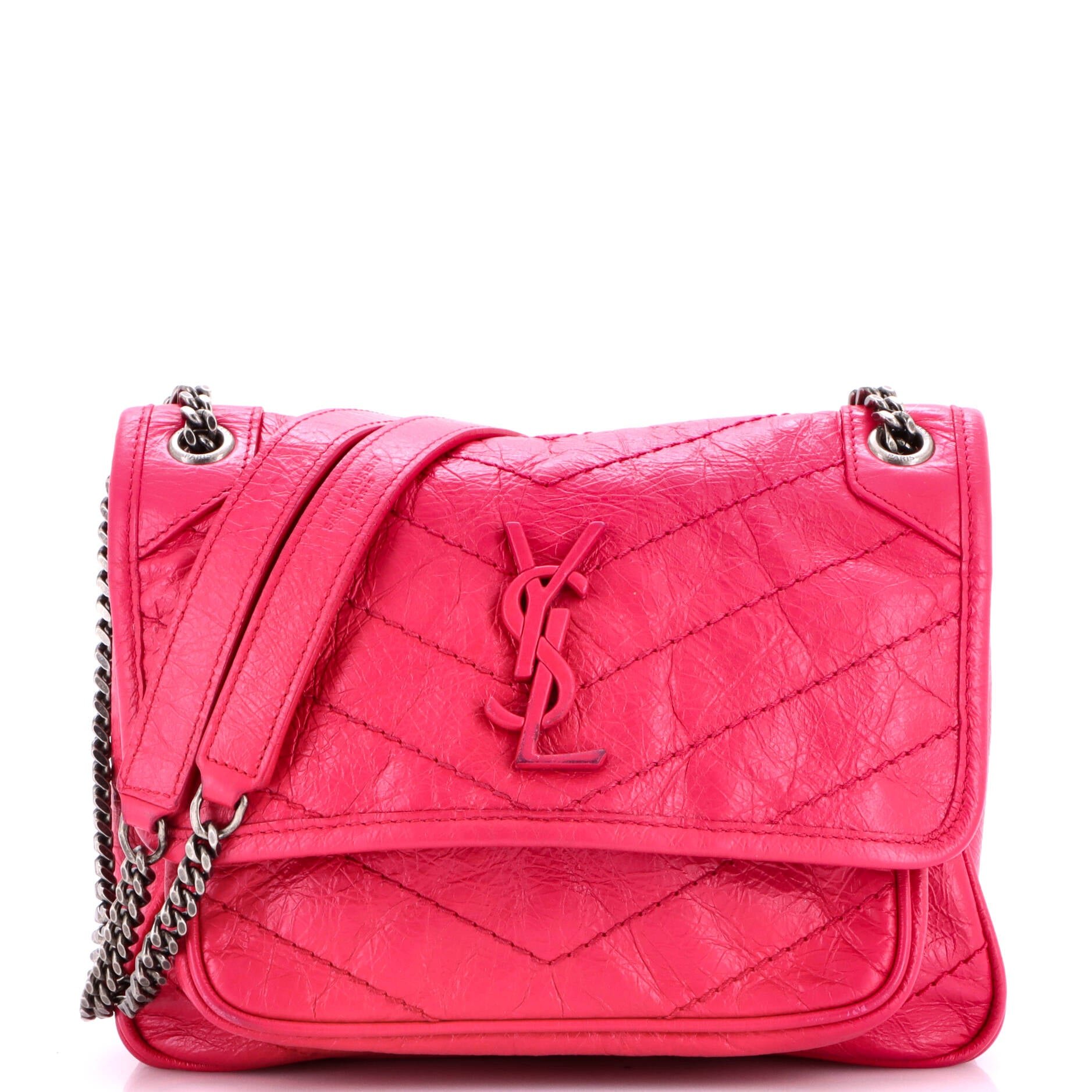 Niki Chain Flap Bag Matelasse Chevron Leather Baby