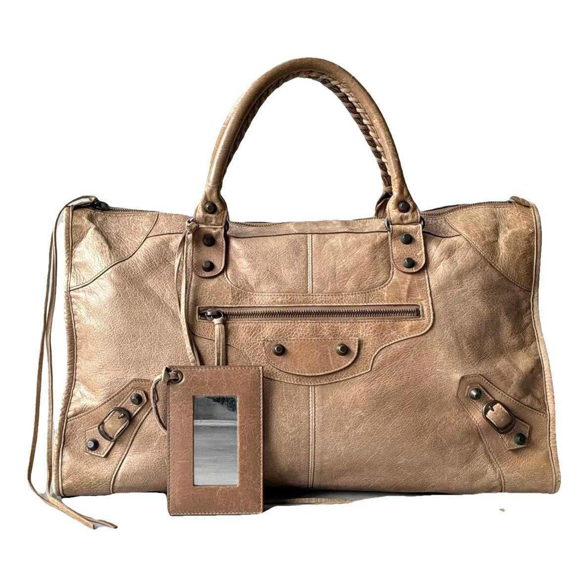 Work leather handbag