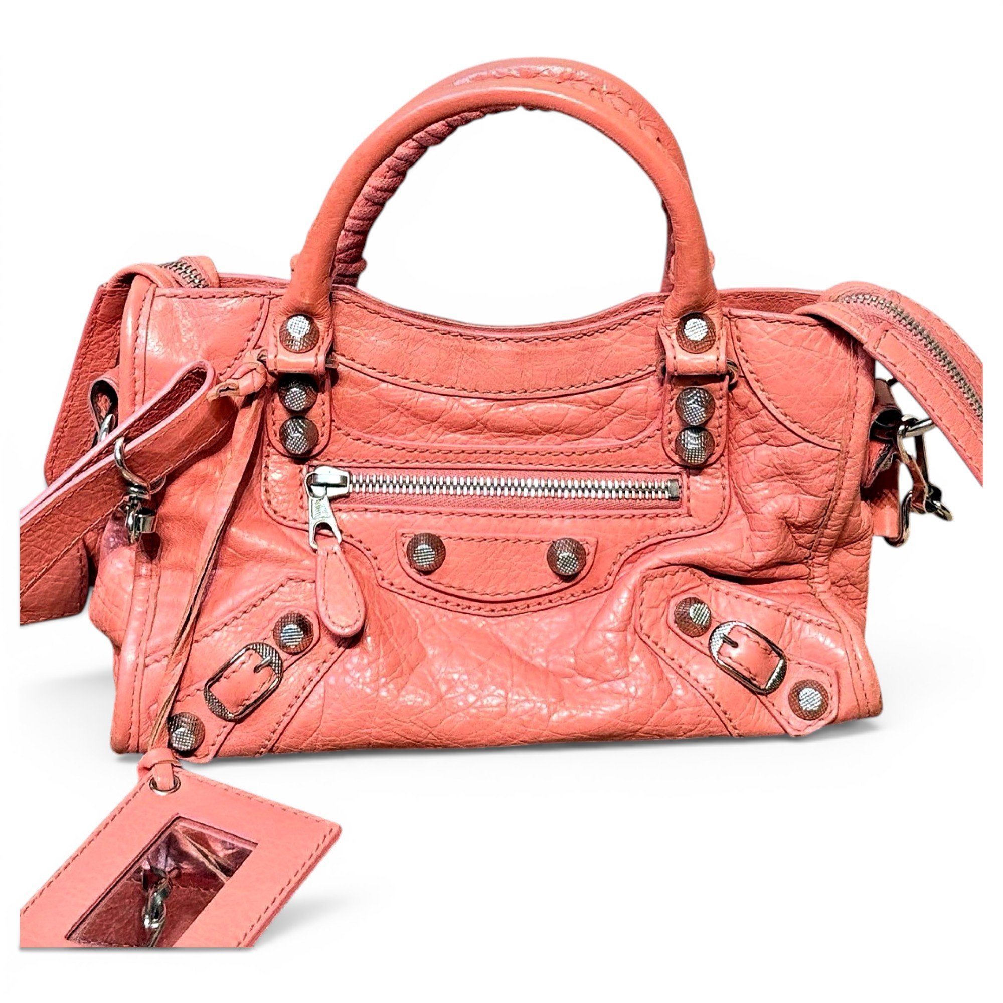 City leather handbag