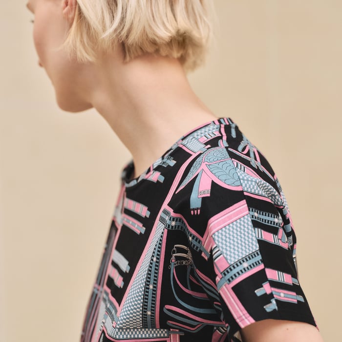 Noir "Lettres Equestres" Cropped T-shirt