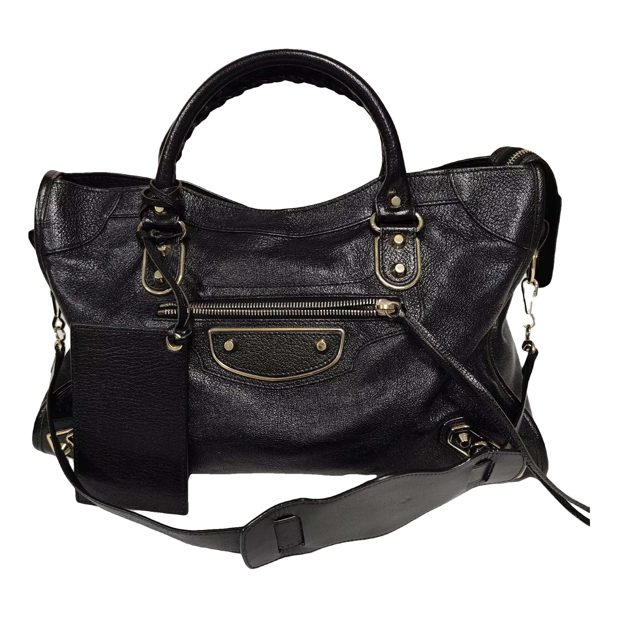 City leather handbag