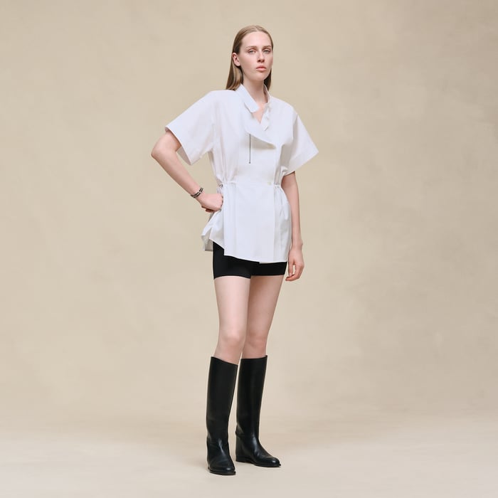 Blanc Drawstring Shirt
