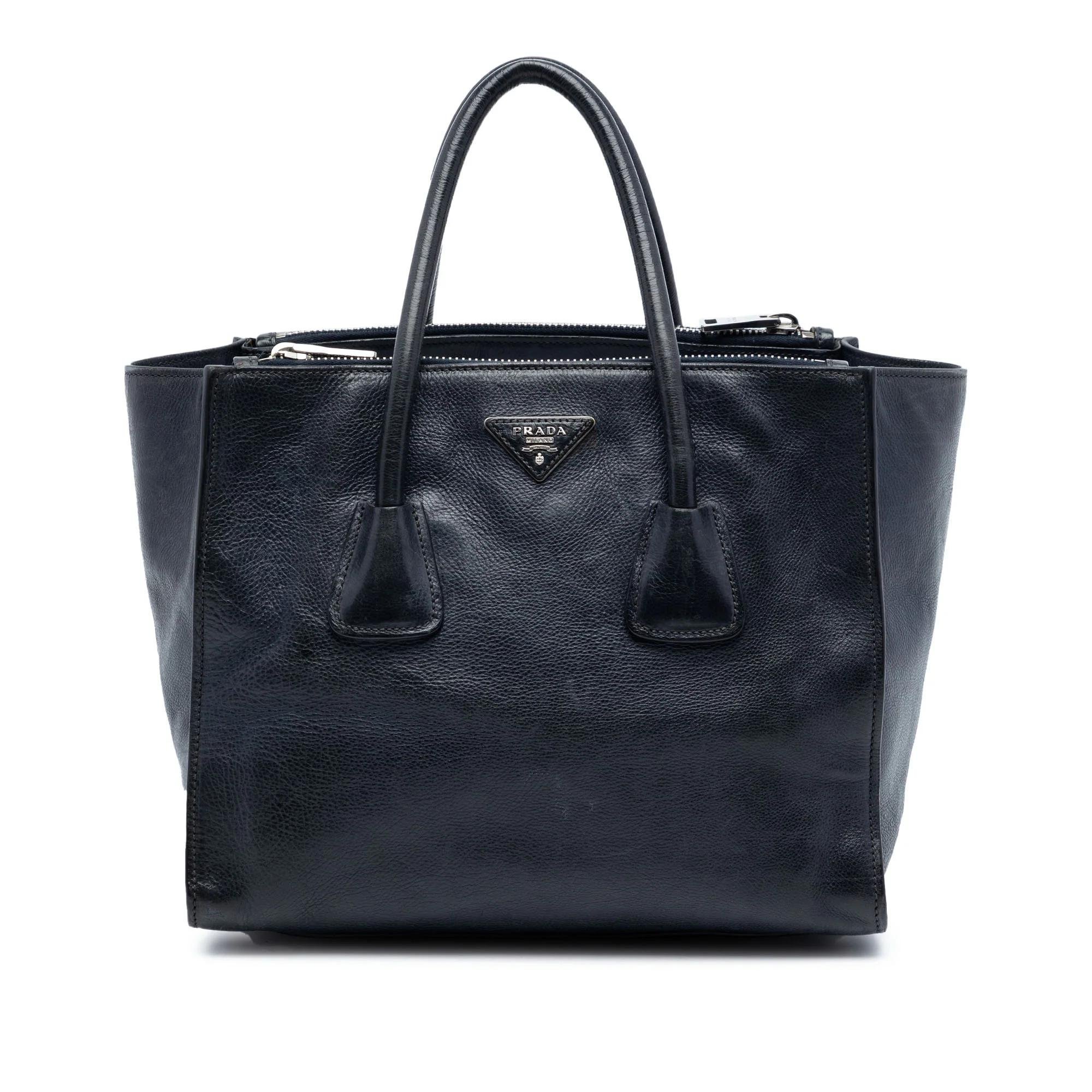 Double leather satchel