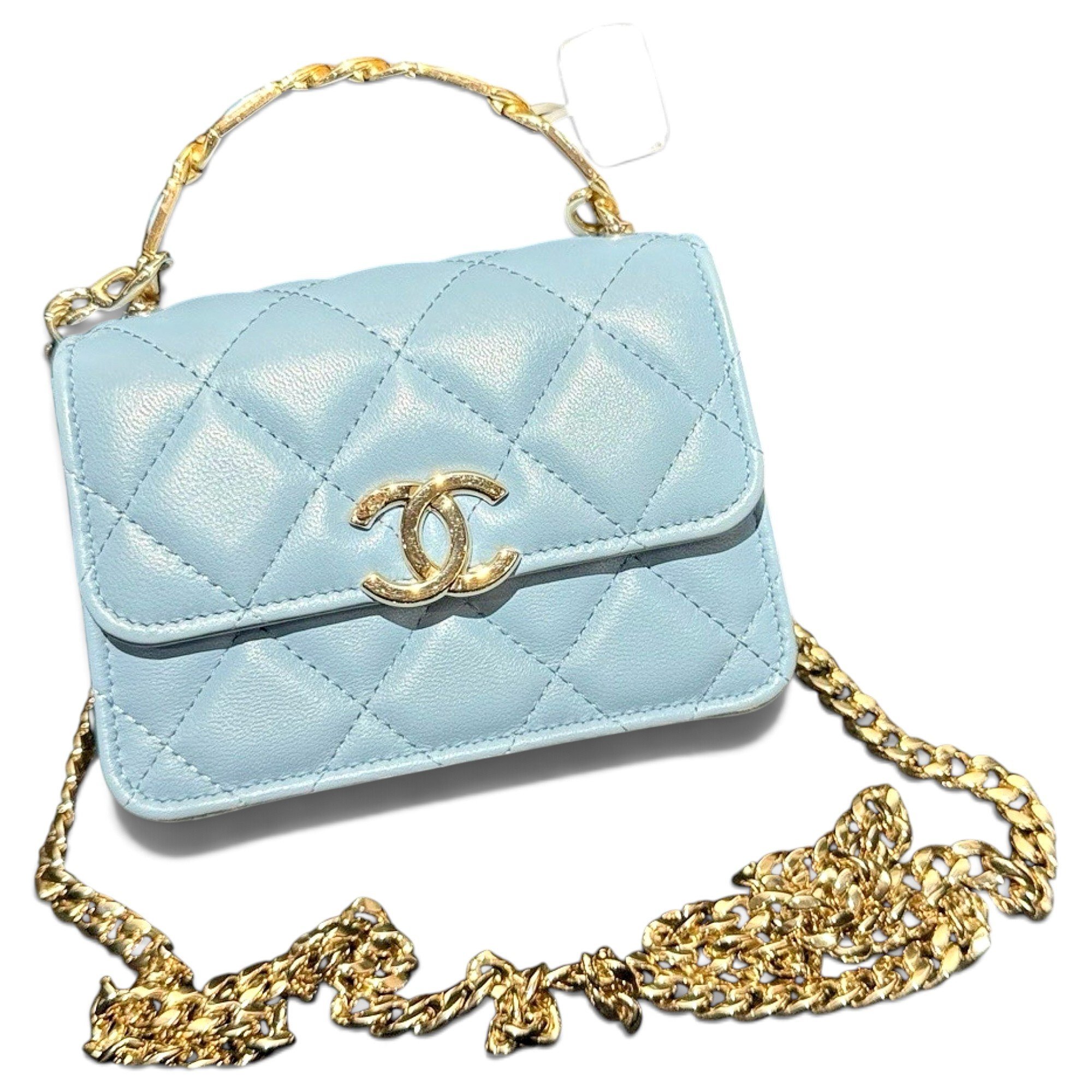 Trendy CC Top Handle leather mini bag