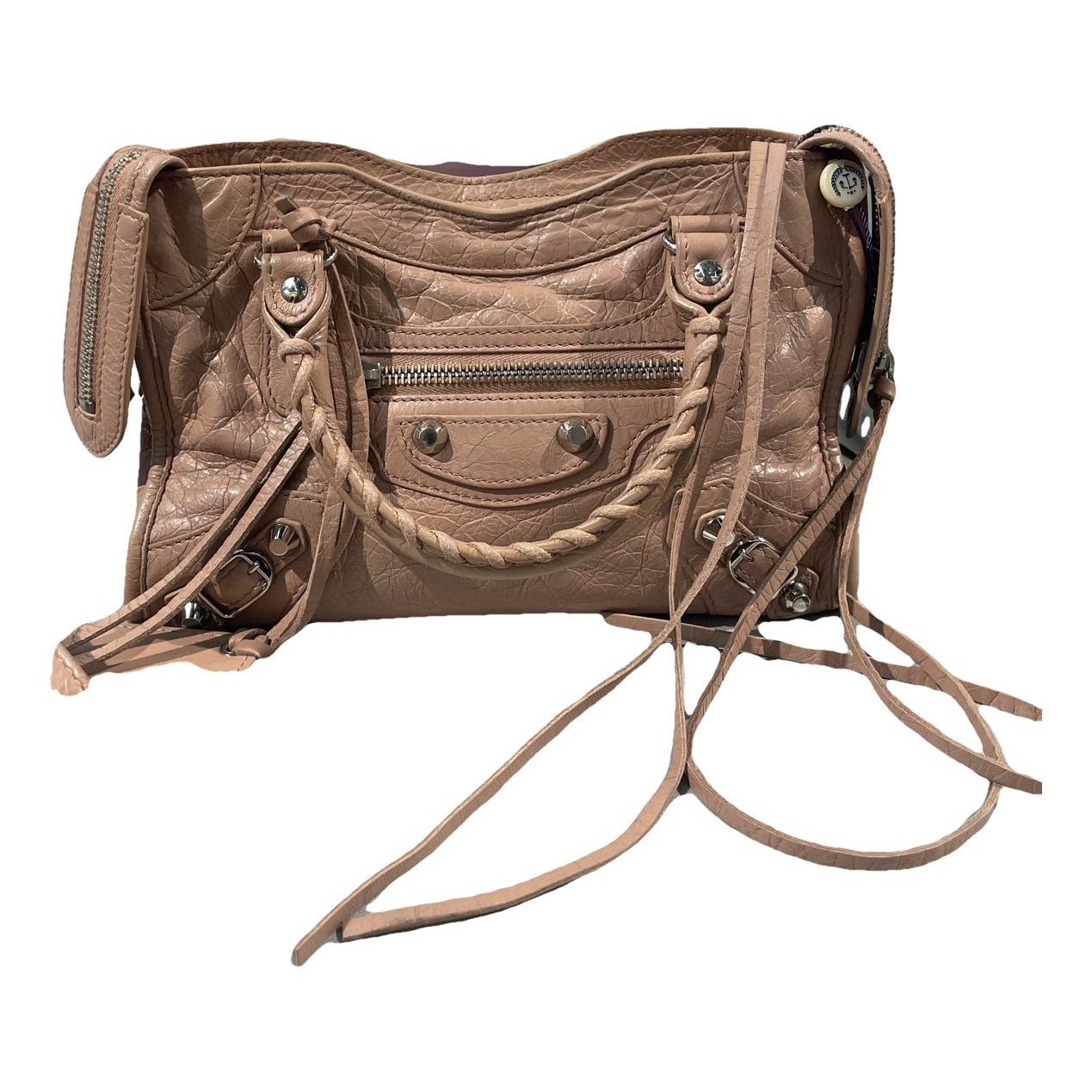 City leather handbag