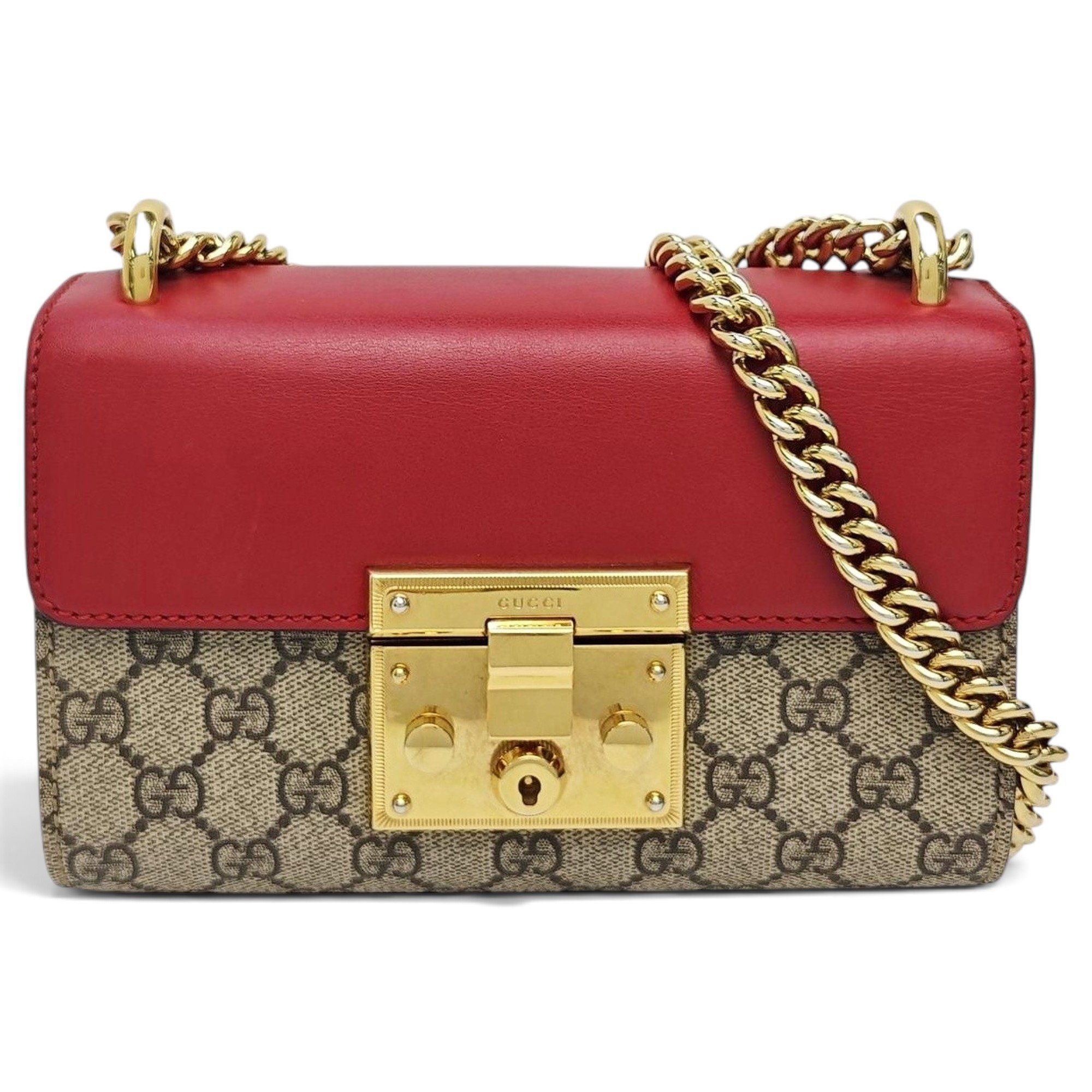 Padlock leather handbag