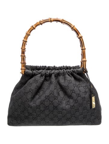 GG Denim Top Handle Bag