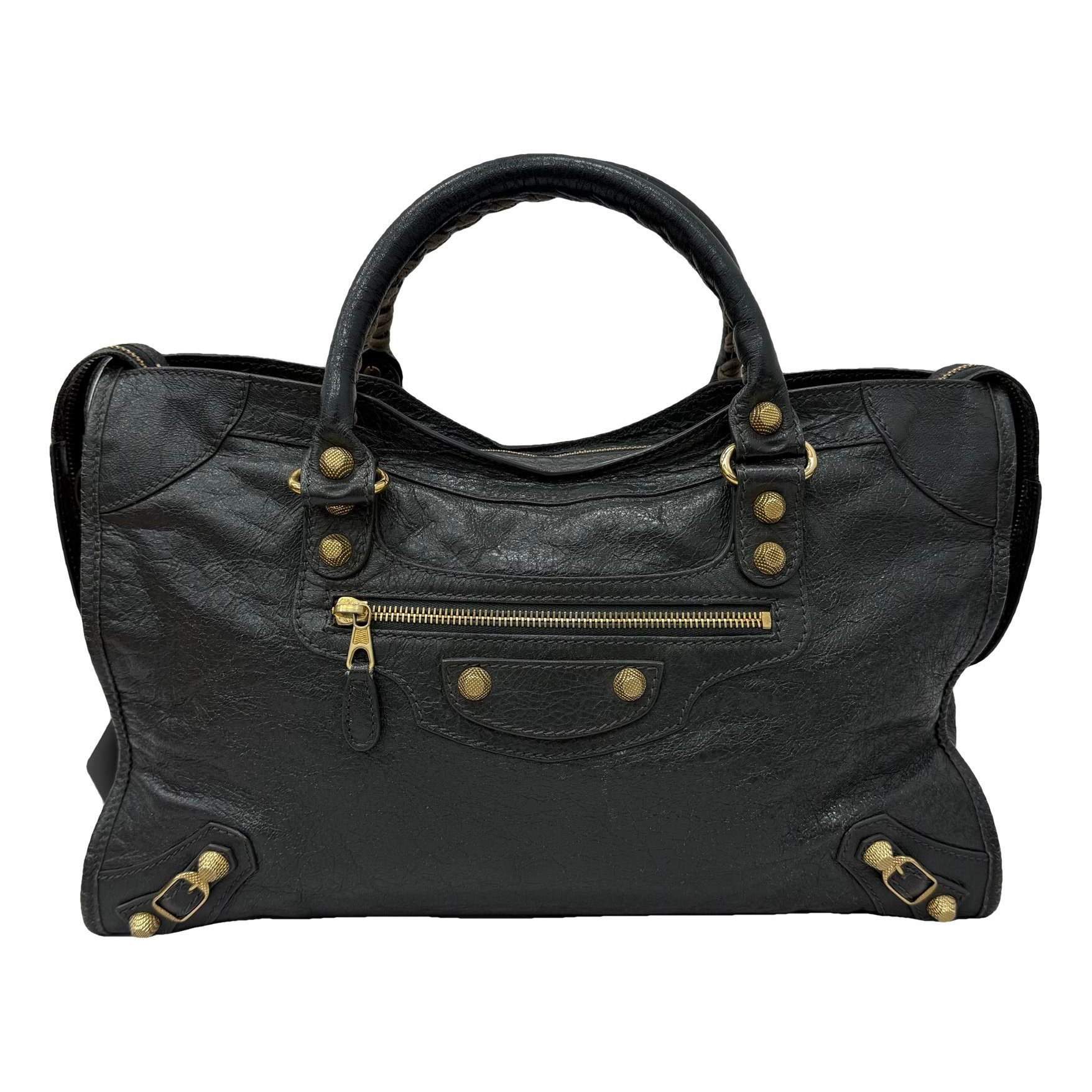City leather handbag