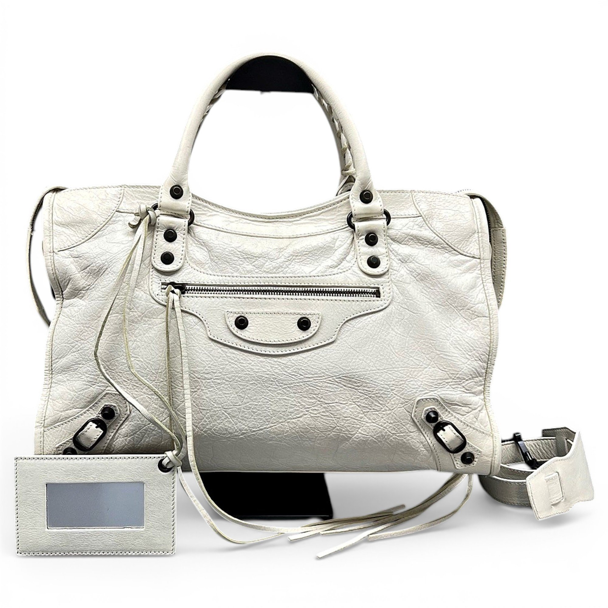 City leather handbag