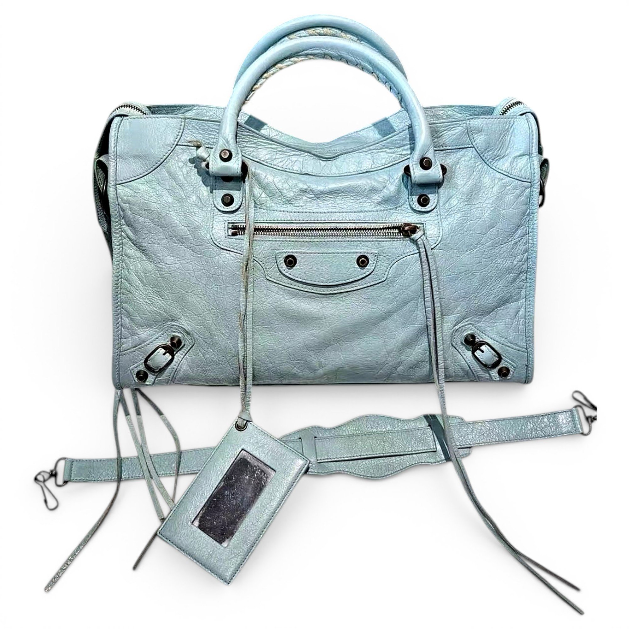 City leather handbag