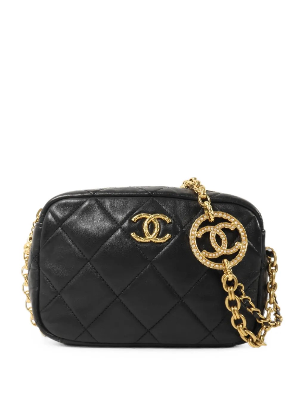 CC diamond-quilted camera bag
