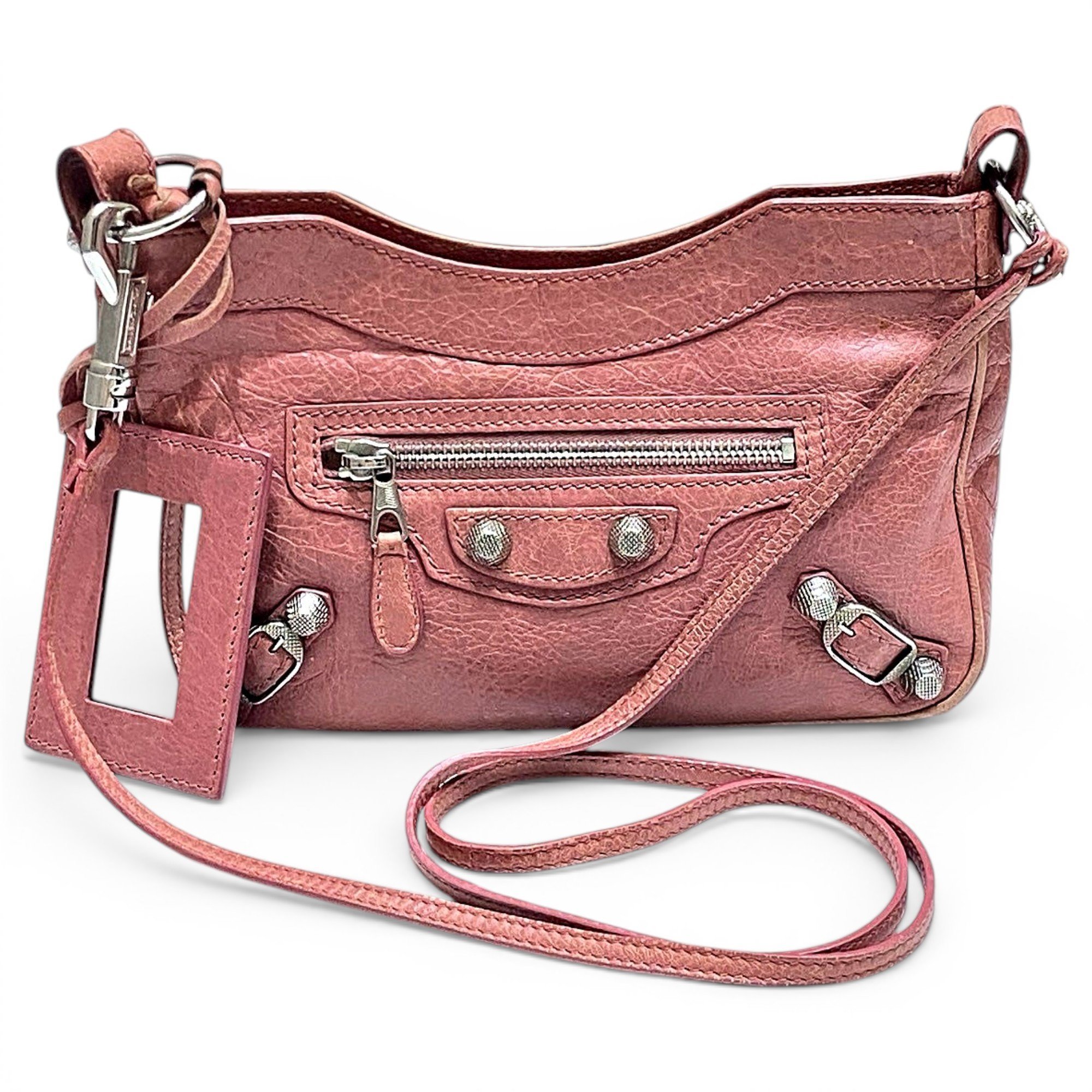 Hip leather crossbody bag