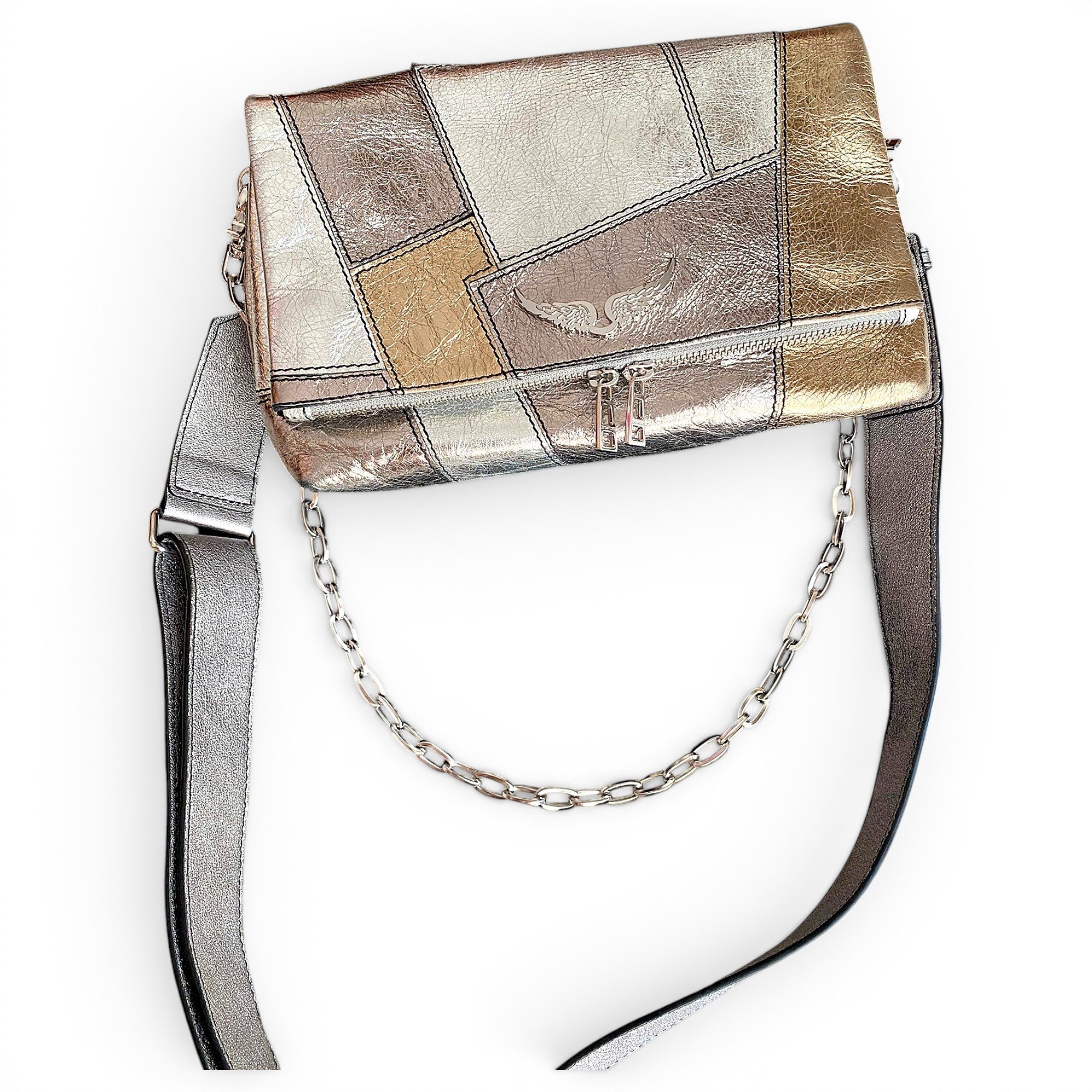 Rock leather clutch bag