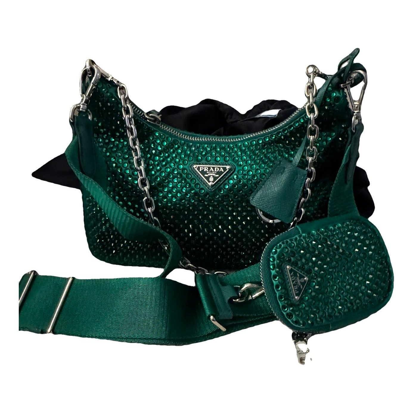 Re-Nylon cloth crossbody bag