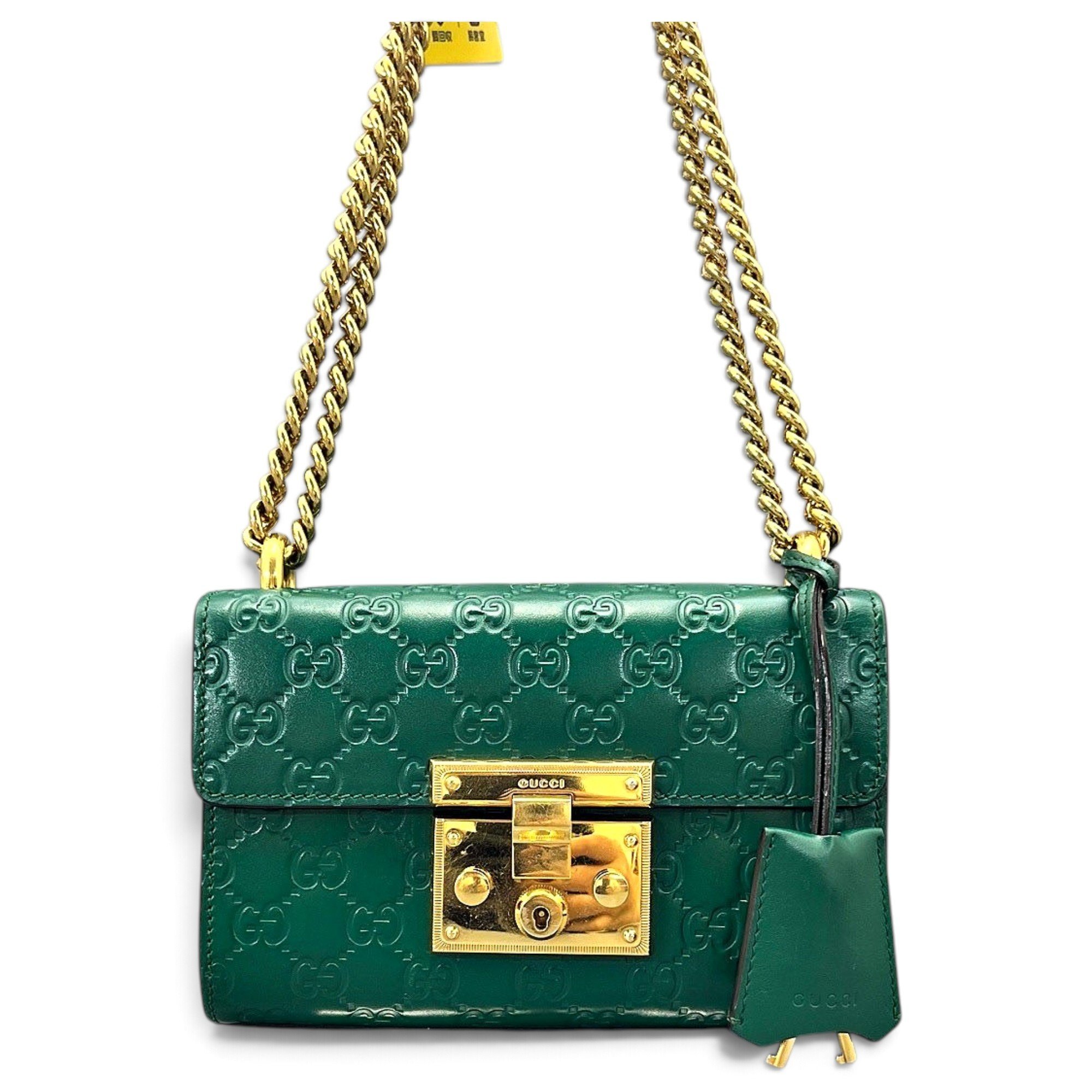 Padlock leather handbag