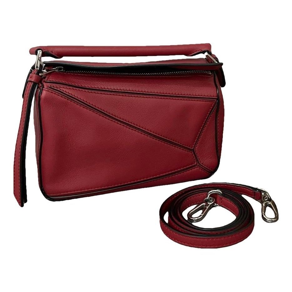 Puzzle leather handbag