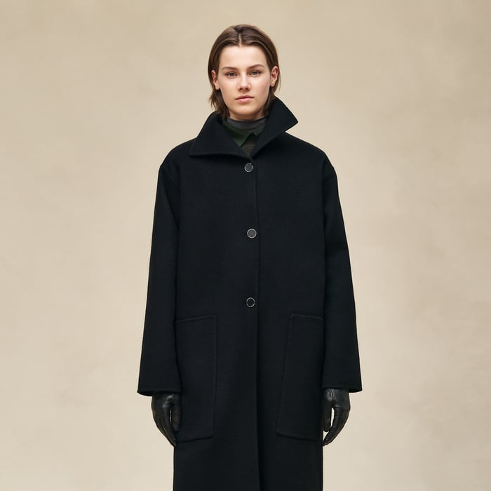 Noir Manteau Long