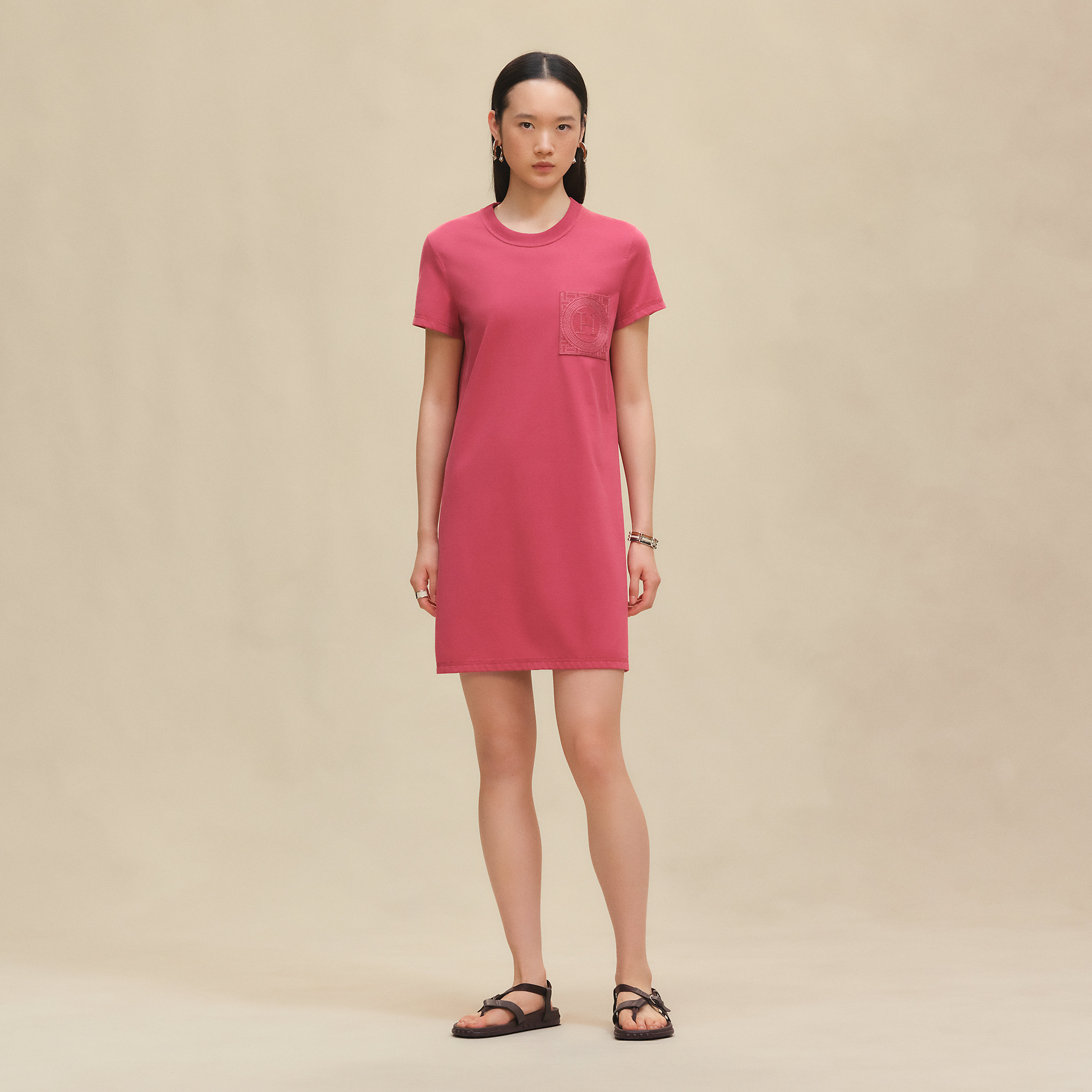 Embroidered pocket dress