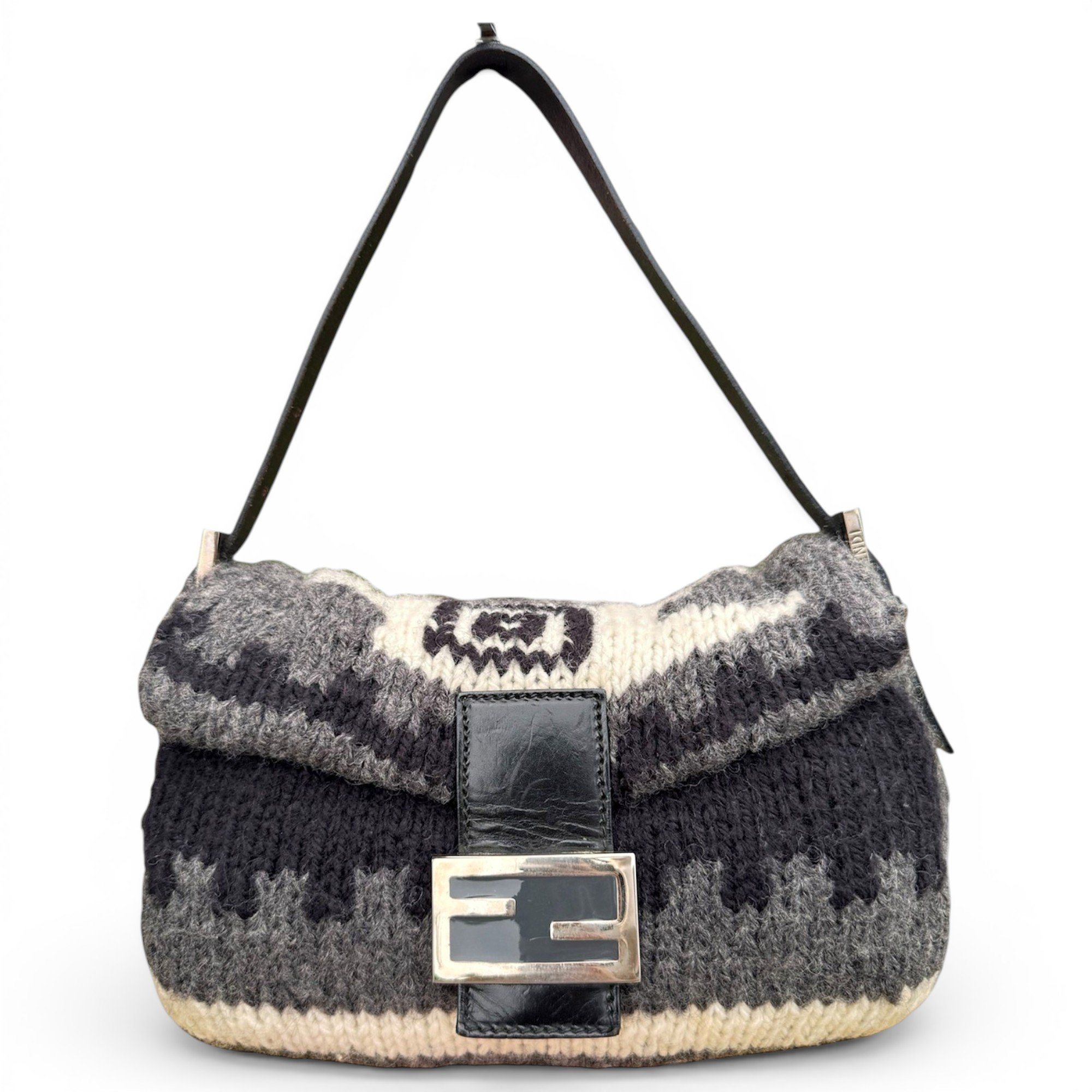 Baguette wool handbag