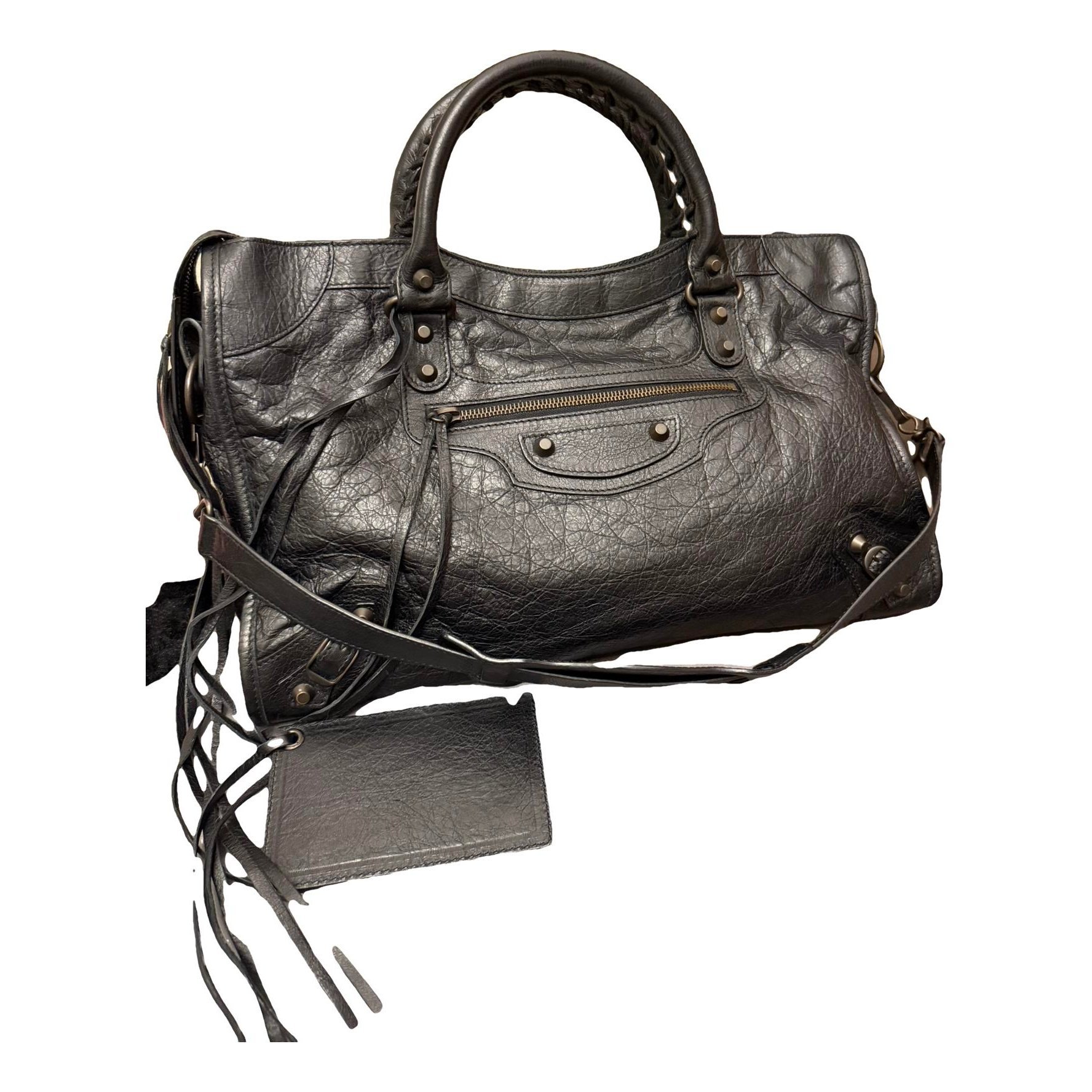 City leather handbag
