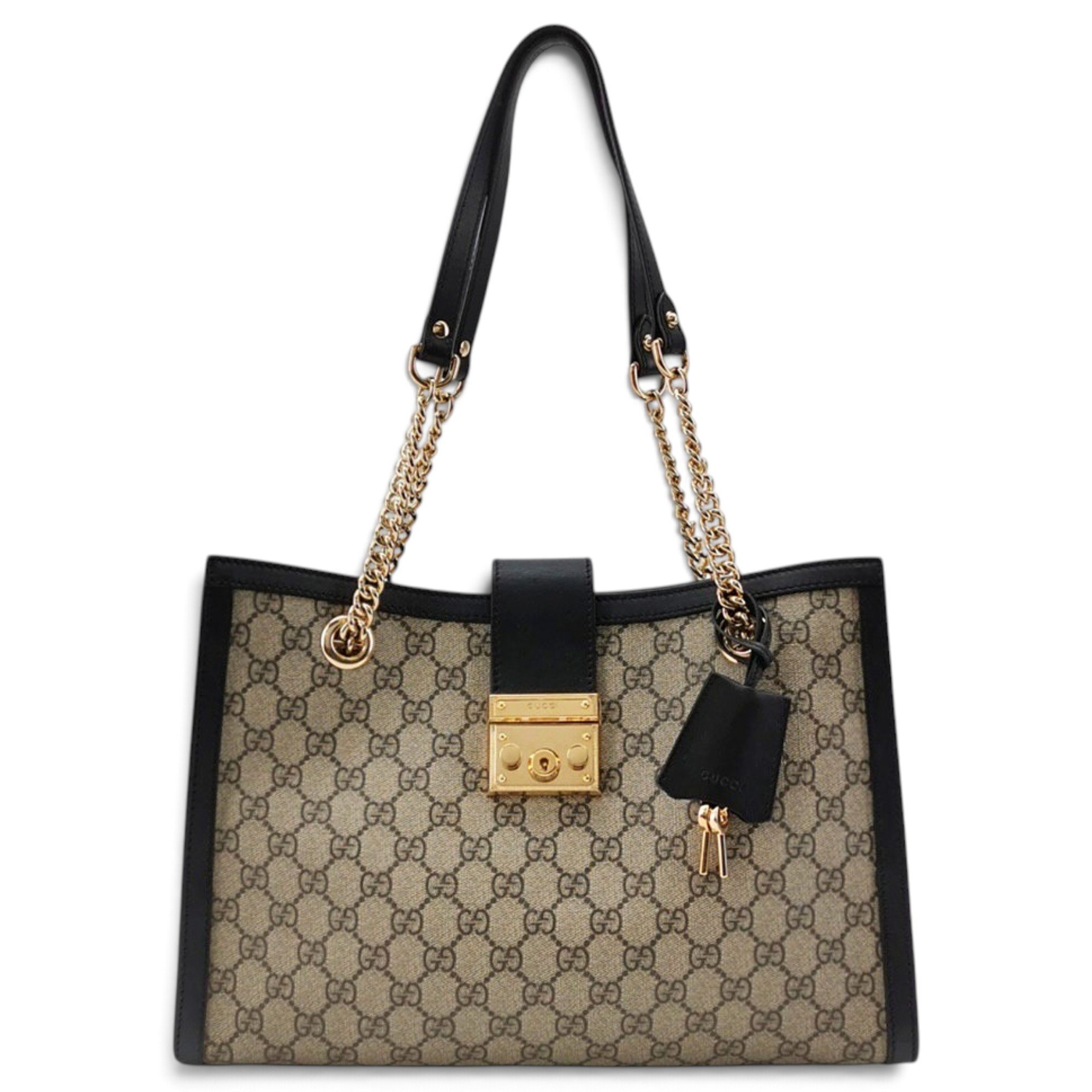 Padlock leather handbag