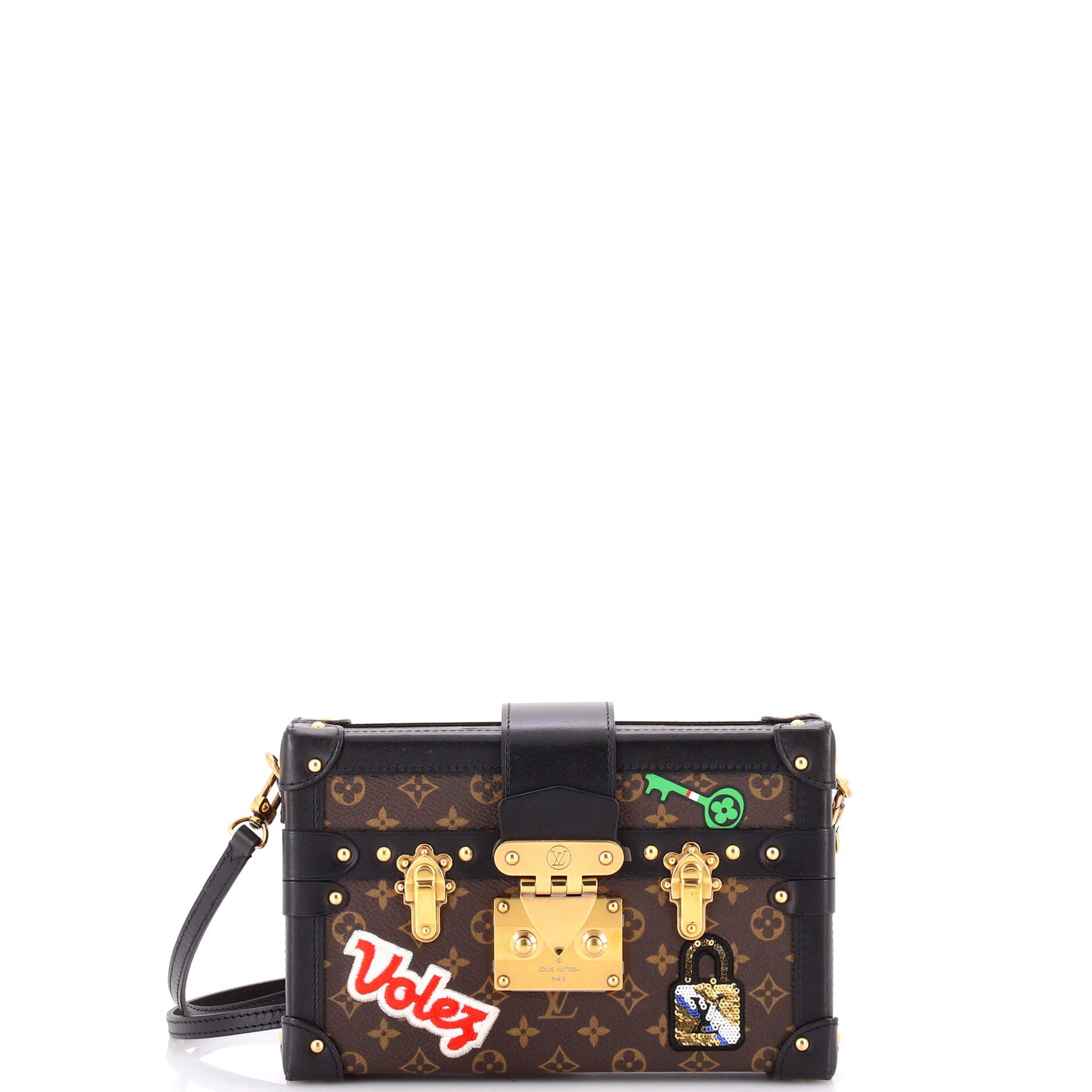 Louis Vuitton Petite Malle Handbag Limited Edition Patches Monogram Canvas